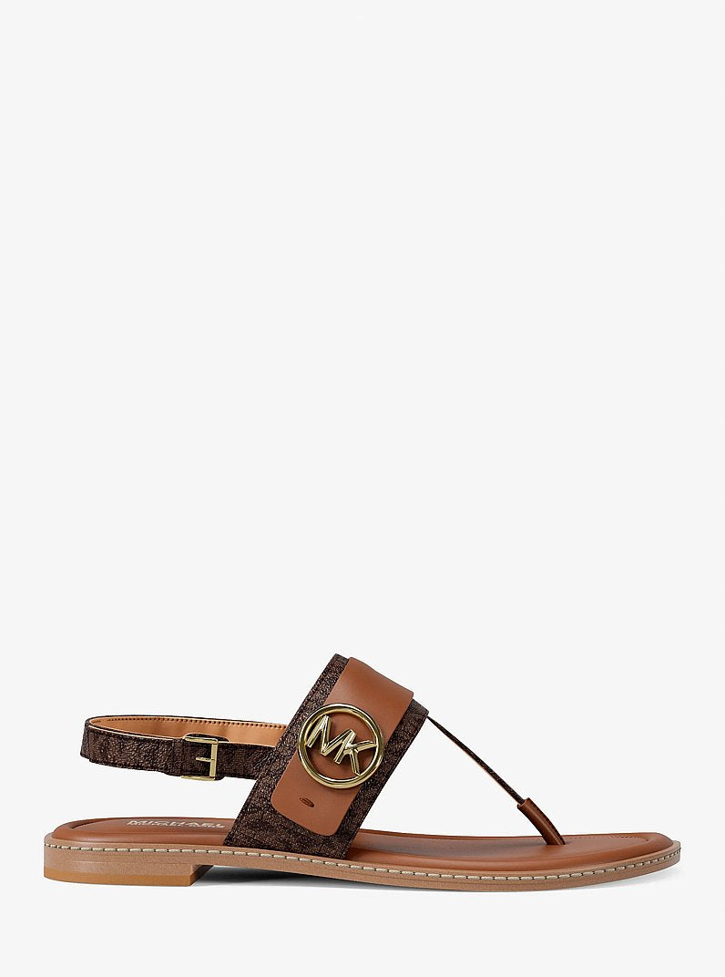 Michael Kors Carmen Signature Logo Sandal BROWN