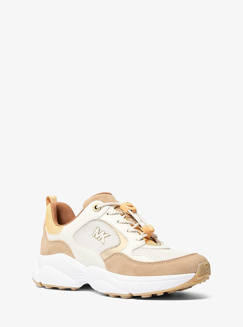 Michael Kors Jett Mixed-Media Trainer HONEYWHEAT