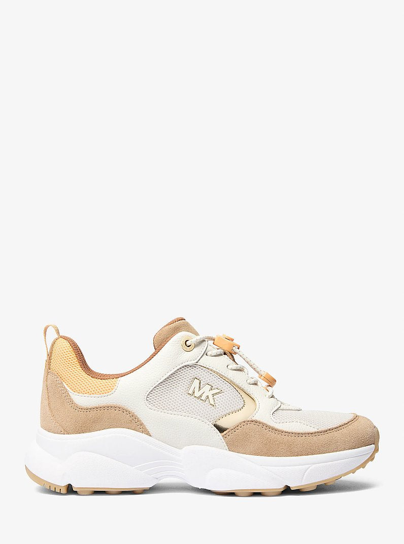 Michael Kors Jett Mixed-Media Trainer HONEYWHEAT