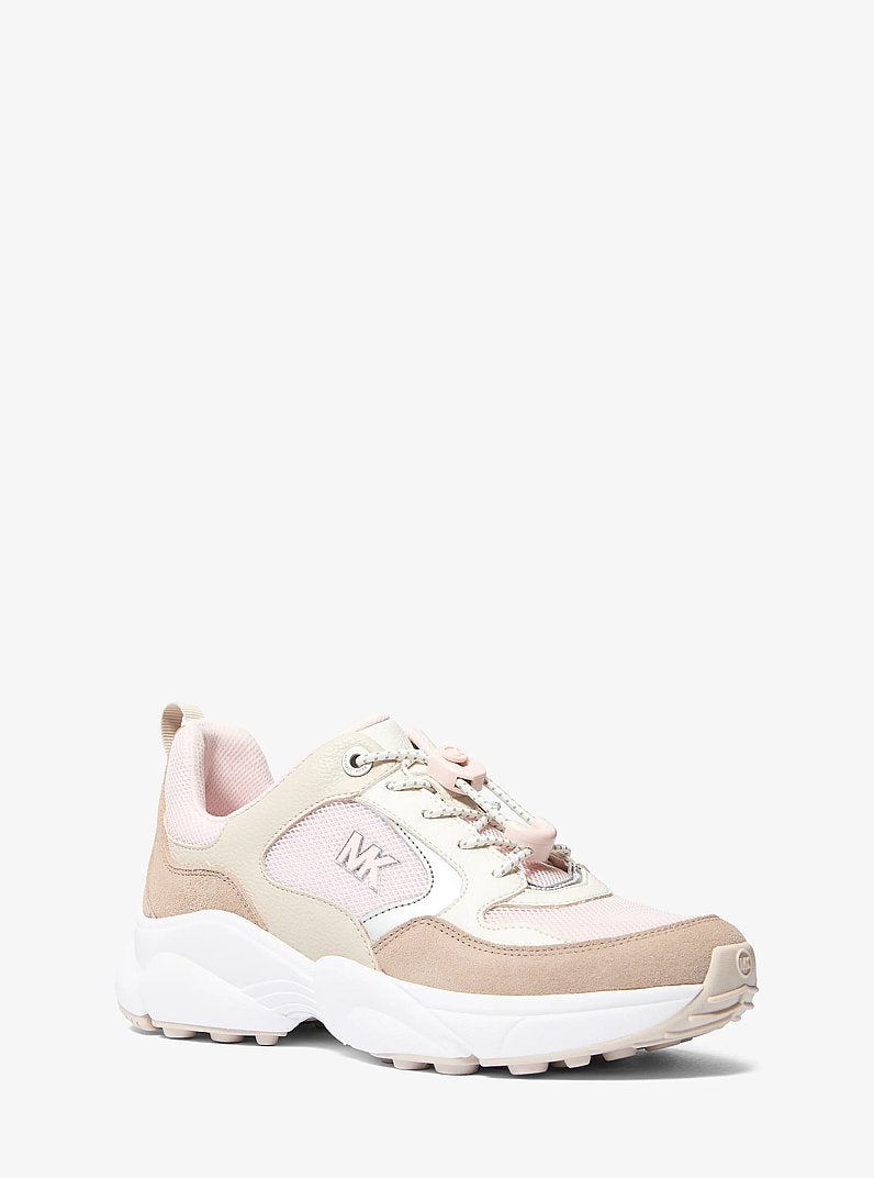 Michael Kors Jett Mixed-Media Trainer POWDER BLUSH