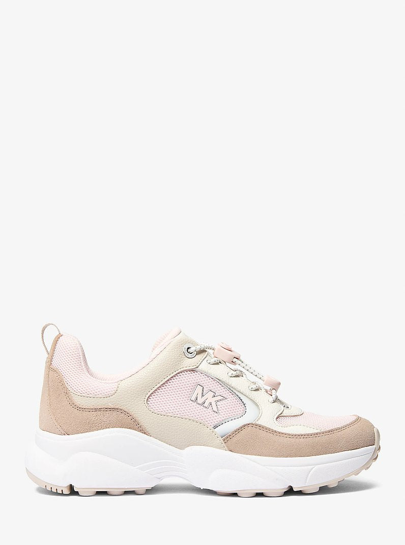 Michael Kors Jett Mixed-Media Trainer POWDER BLUSH