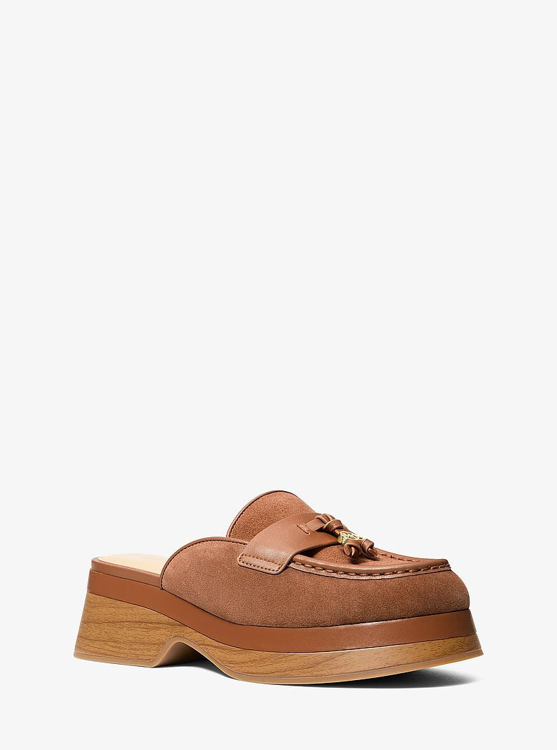 Michael Kors Zoe Suede Mule LUGGAGE