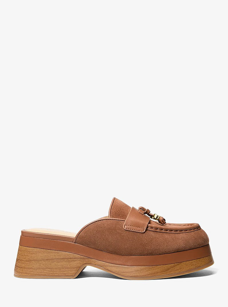 Michael Kors Zoe Suede Mule LUGGAGE