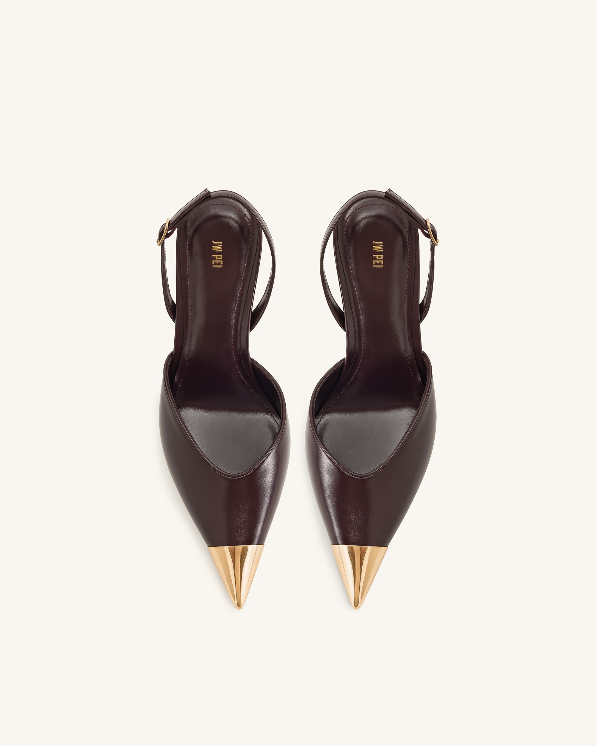 Jw Pei Savannah Gold Tipped Slingback Pumps Burgundy