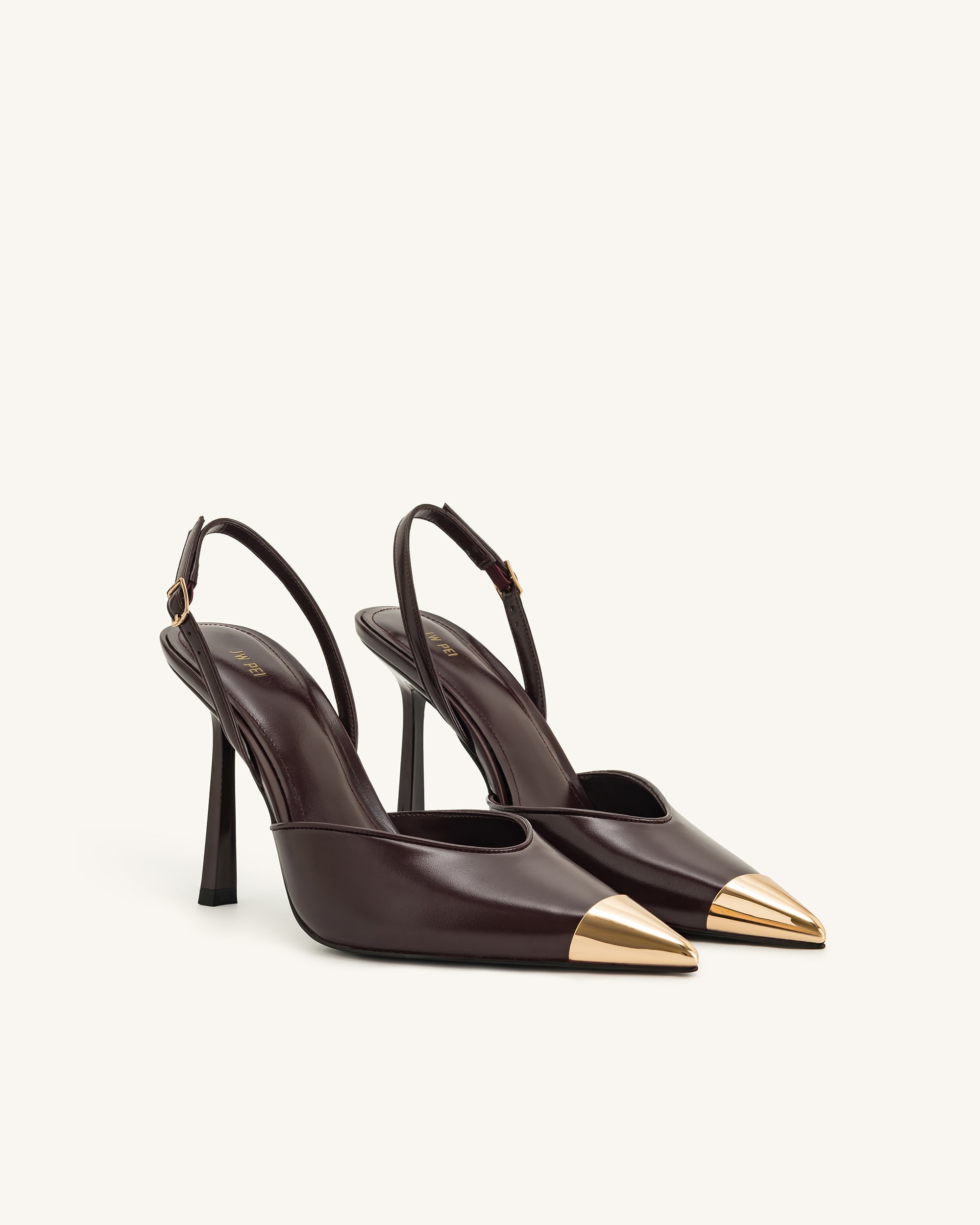 Jw Pei Savannah Gold Tipped Slingback Pumps Burgundy