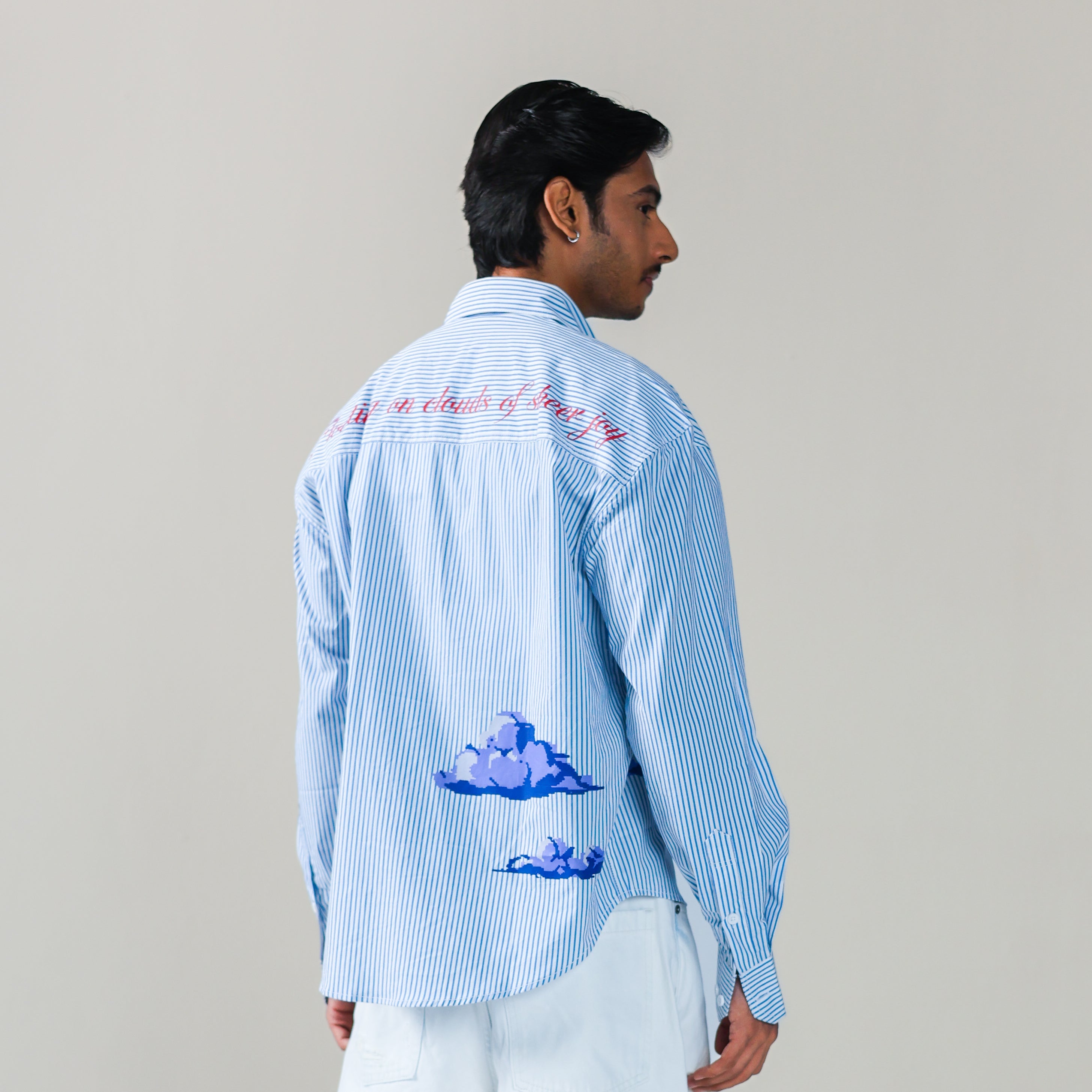 CLOUD NINE HIGH-LOW STRIPE SHIRT