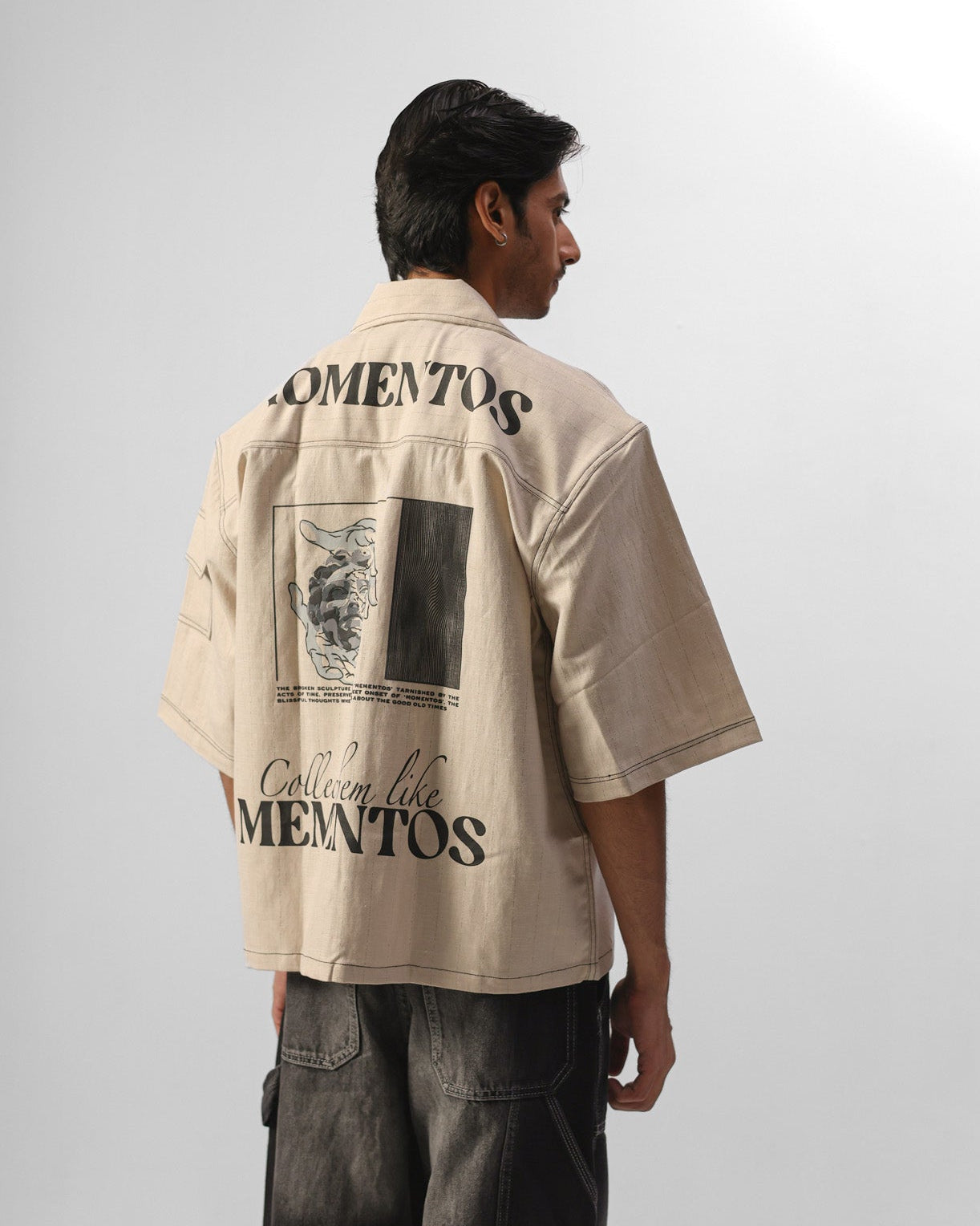 MOMENTOS CROPPED BOWLING SHIRT