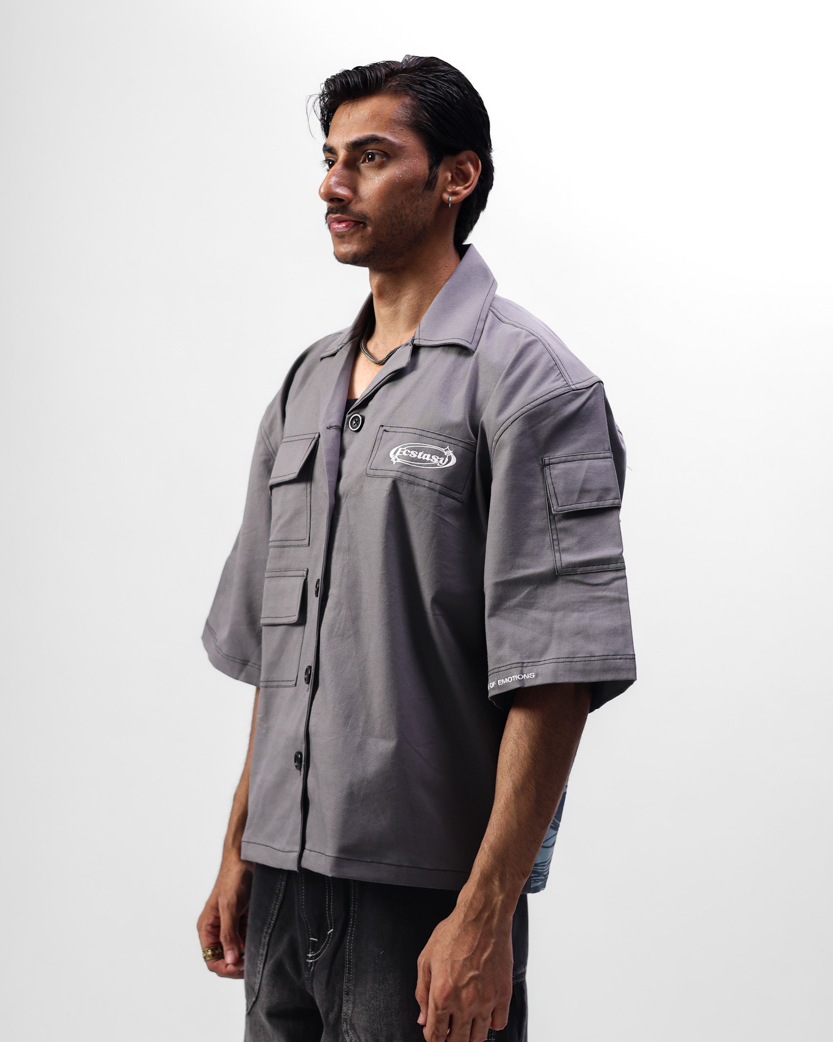 OCEAN BLISS CROPPED BOWLING SHIRT