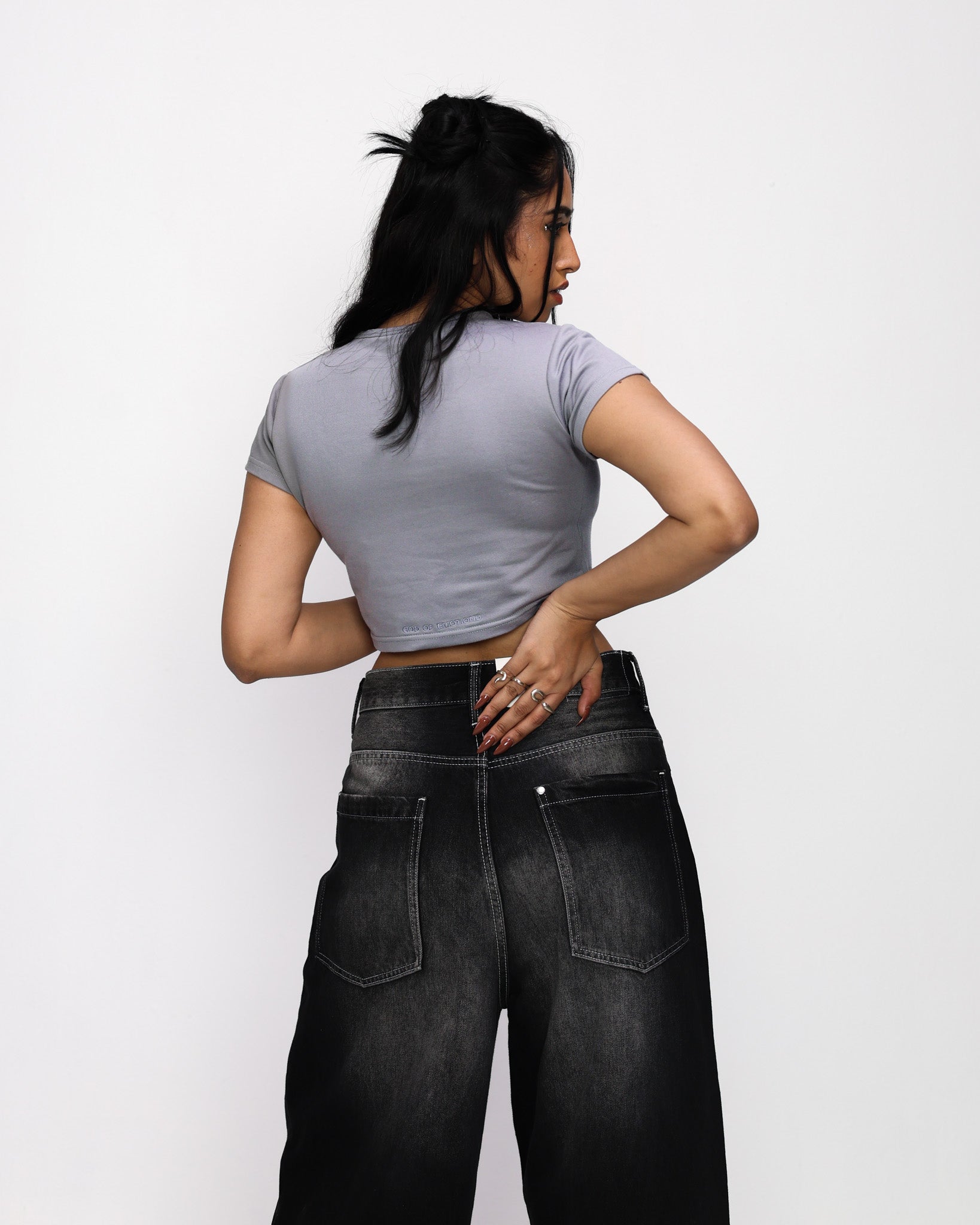 ECSTASY WOMEN BABY TEE (COOL GREY)