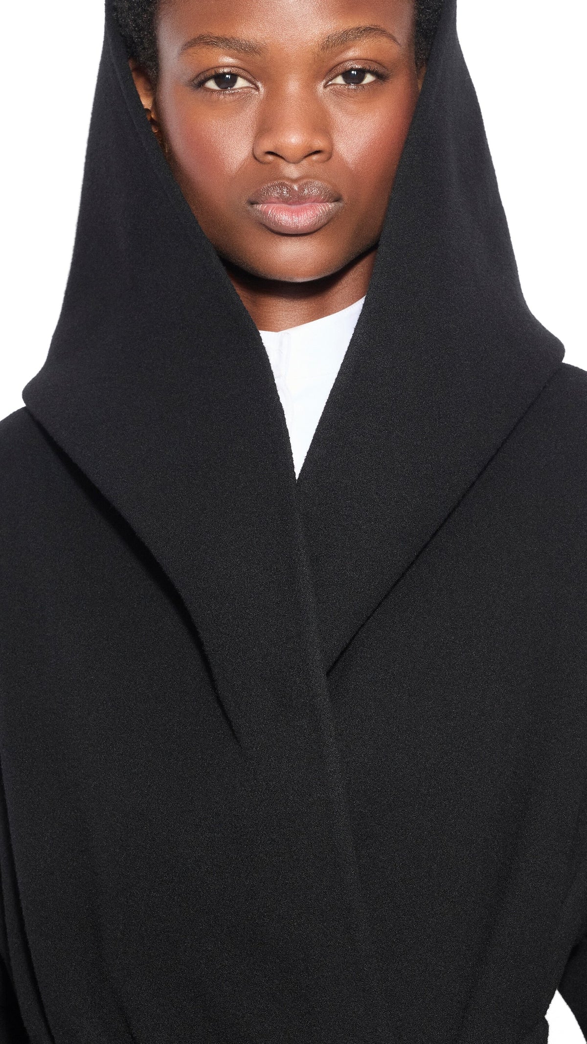 Alaïa Hood Wrap Wool Coat