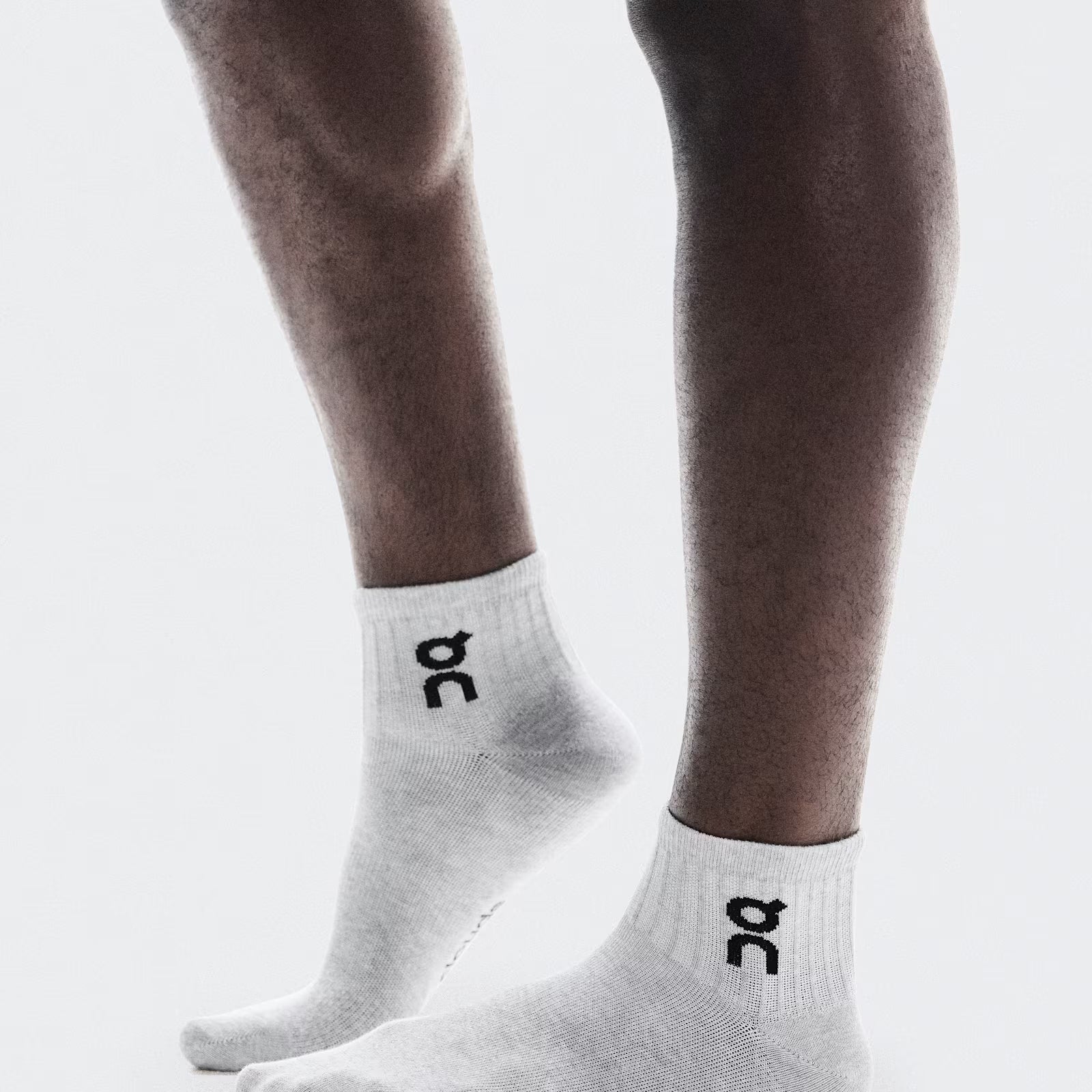 On Logo Sock Mid 3P Heather Gray