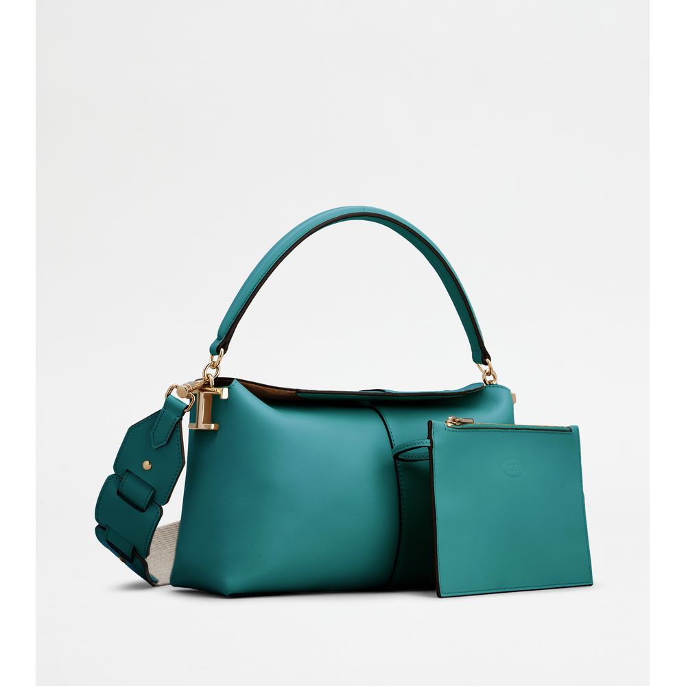 Tods T Case Shoulder Bag In Leather Mini Green