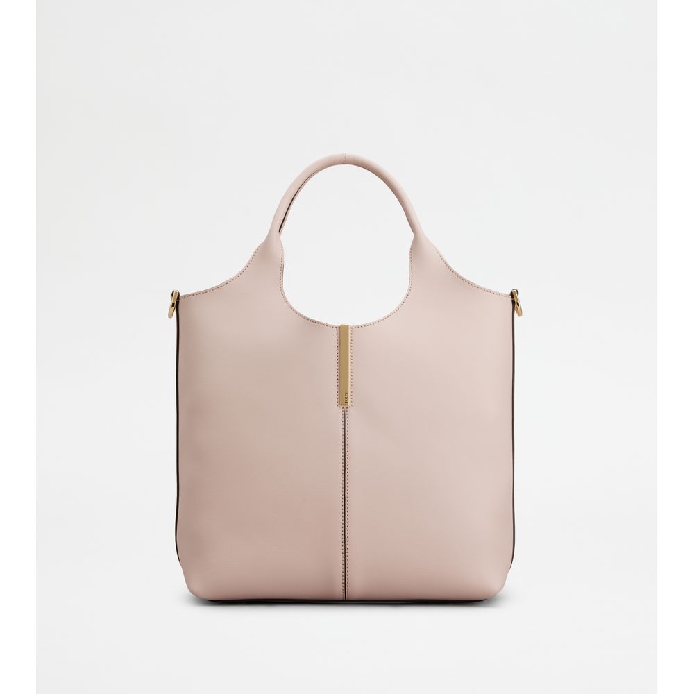 Tods Tote Shopping Bag In Leather Small Pink
