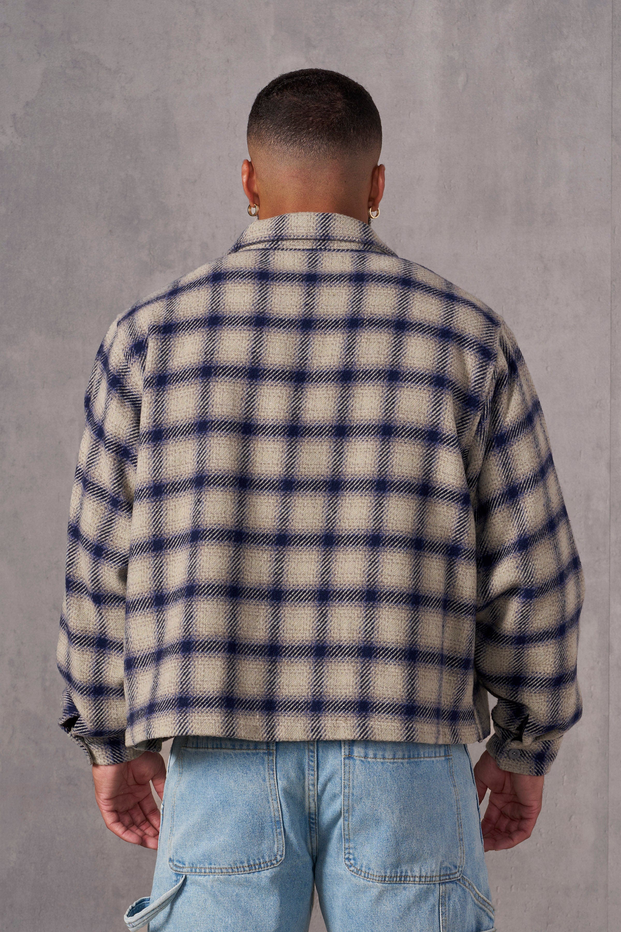 YoungLA 5002 - Highlander Flannel Jackets Blue/Off-White