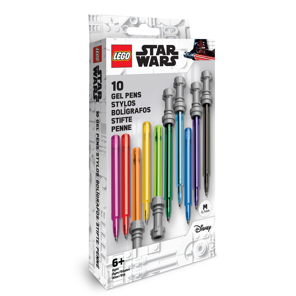 LEGO Lightsaber Gel Pens 10 Pack, front