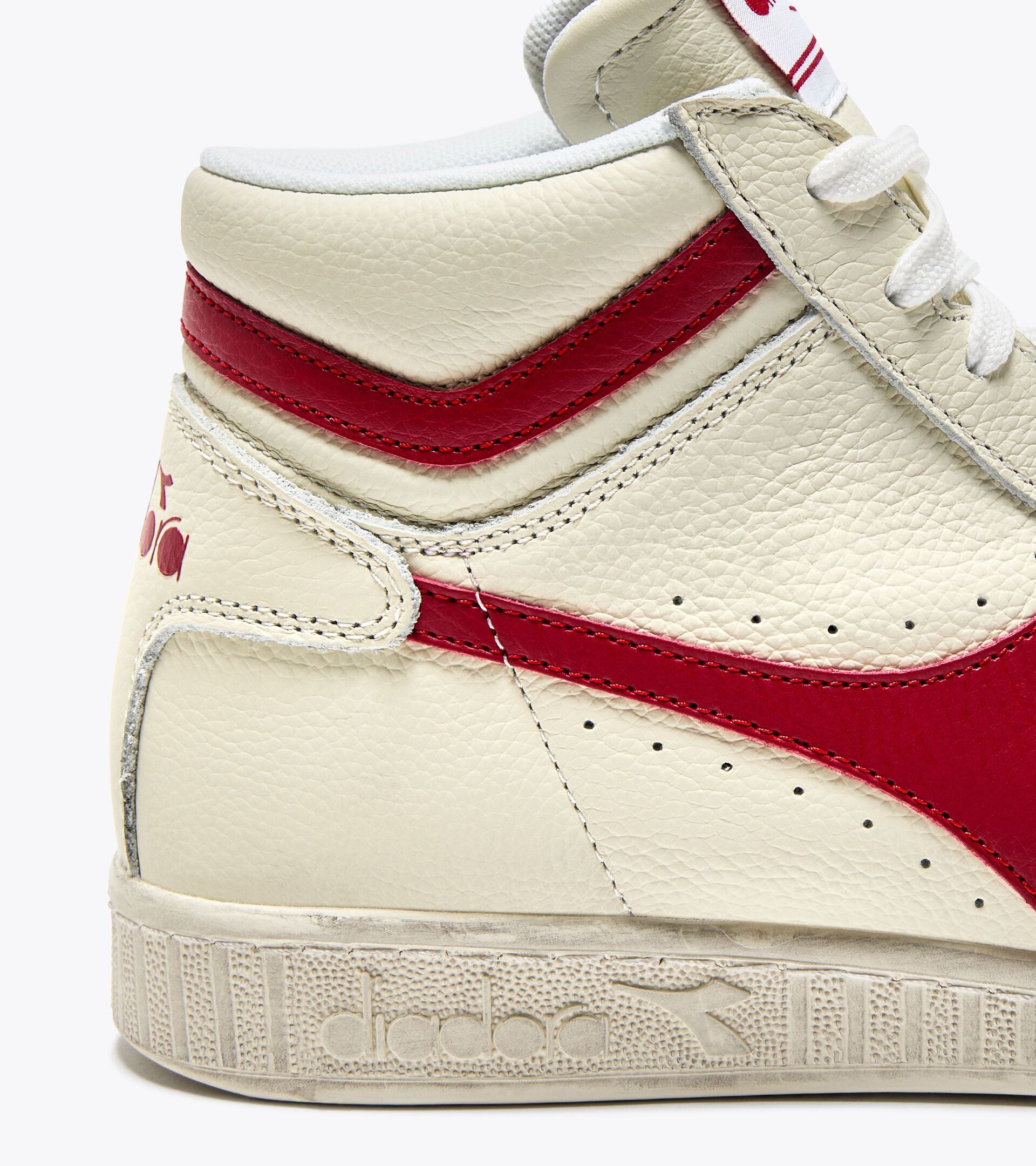 Diadora Game L High Waxed White/Red Pepper