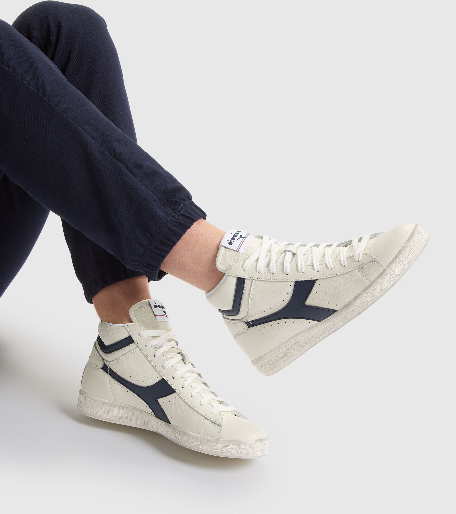 Diadora Game L High Waxed White/Blue Caspian Sea