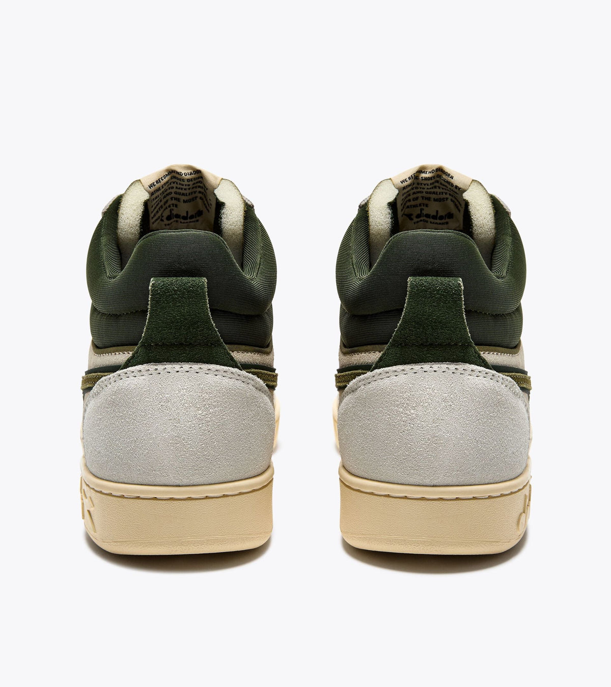 Diadora Magic Basket Demi Cut Suede Leather White/Kombu Green