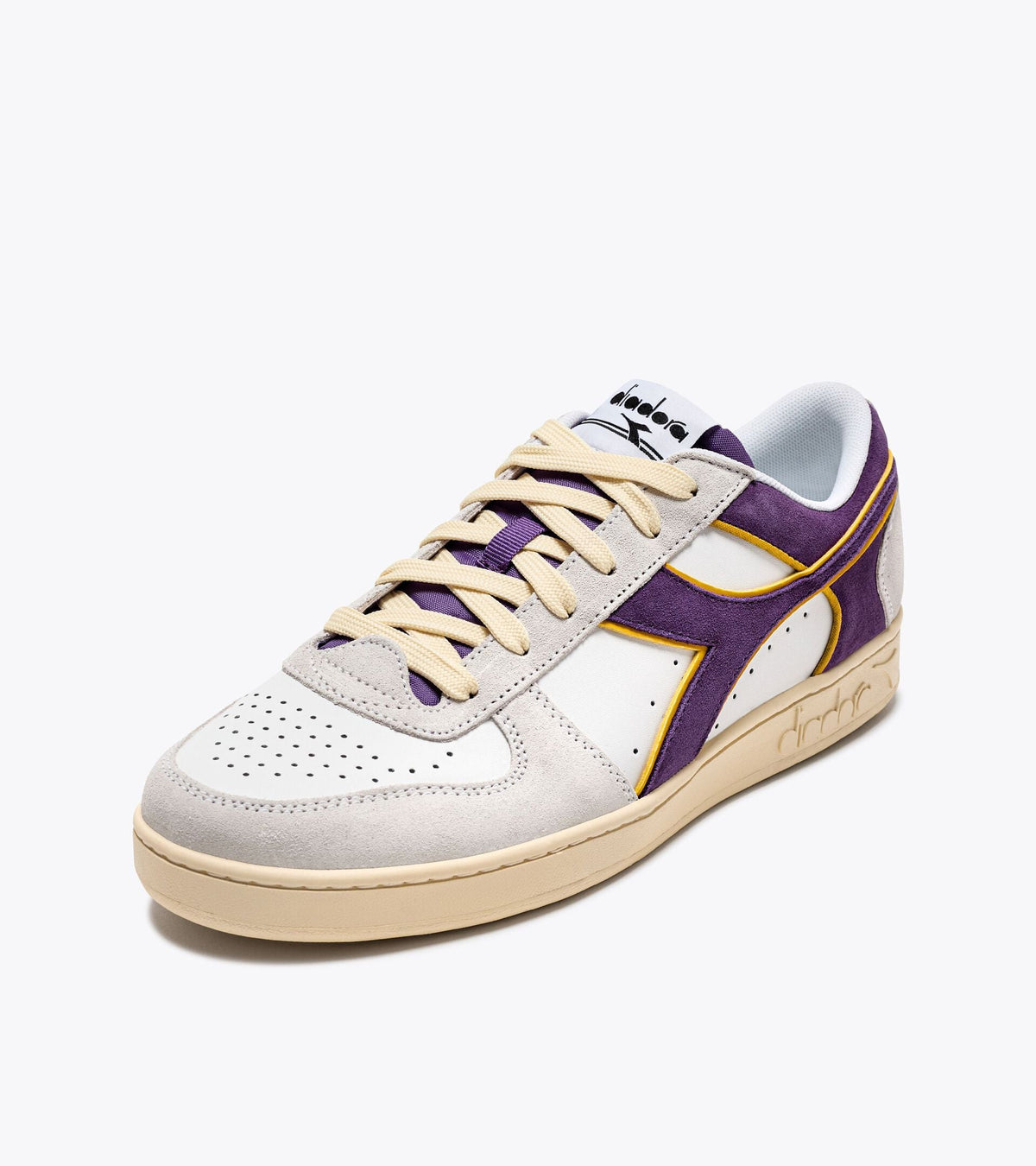 Diadora Magic Basket Low Suede Leather White/Deep Lavander Violet