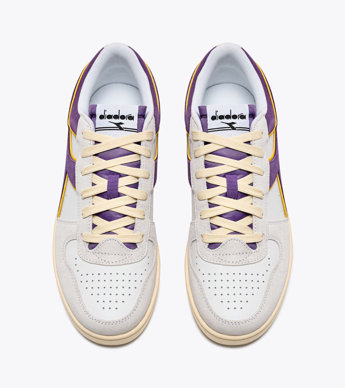 Diadora Magic Basket Low Suede Leather White/Deep Lavander Violet