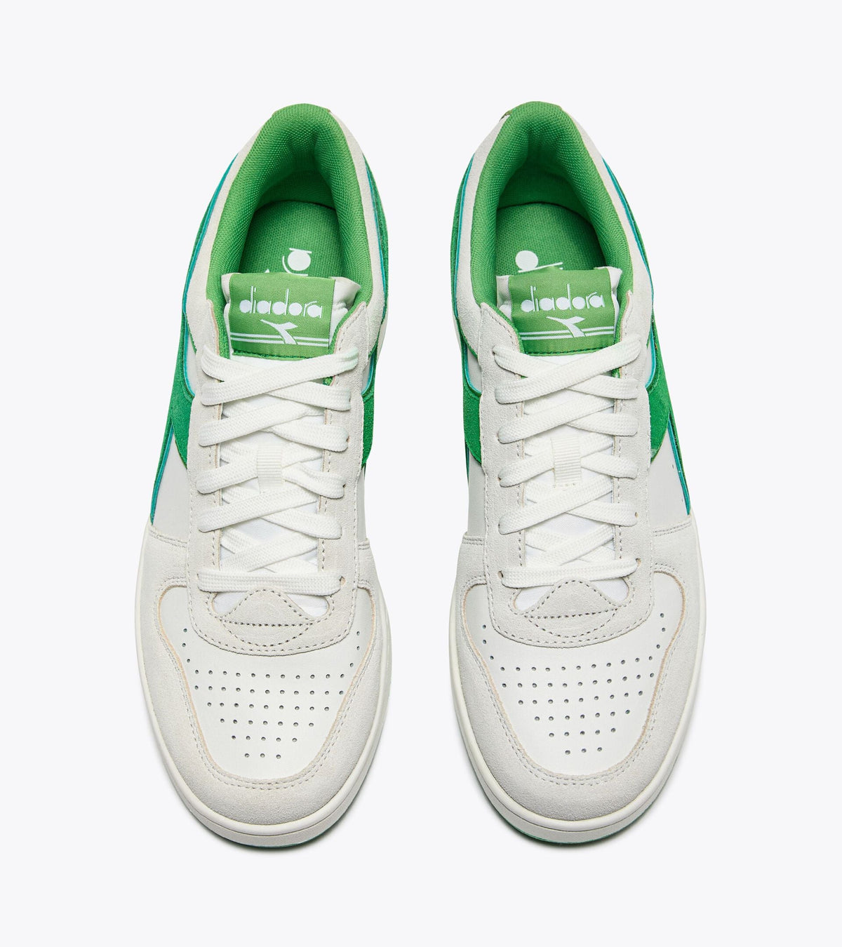 Diadora Magic Basket Low Suede Leather White/Island Green