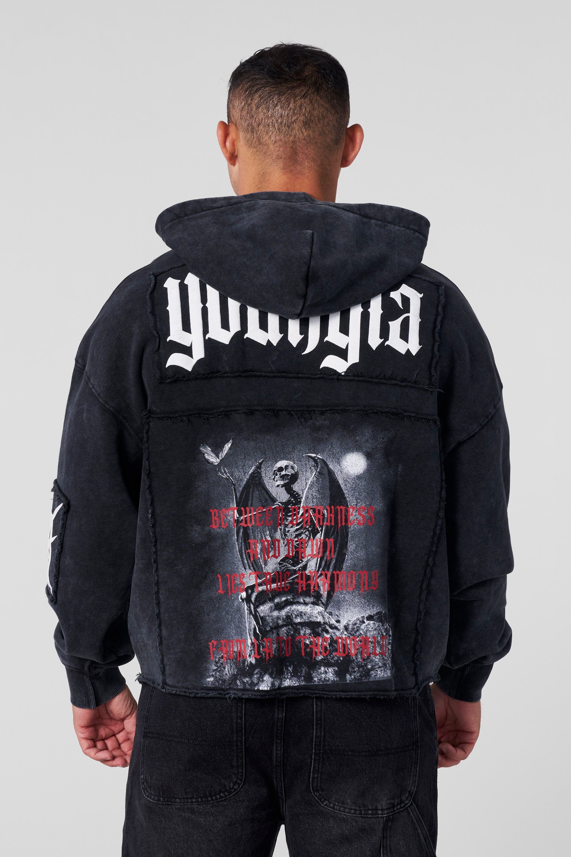 YoungLA 5025 - Patch Hoodie Black Wash