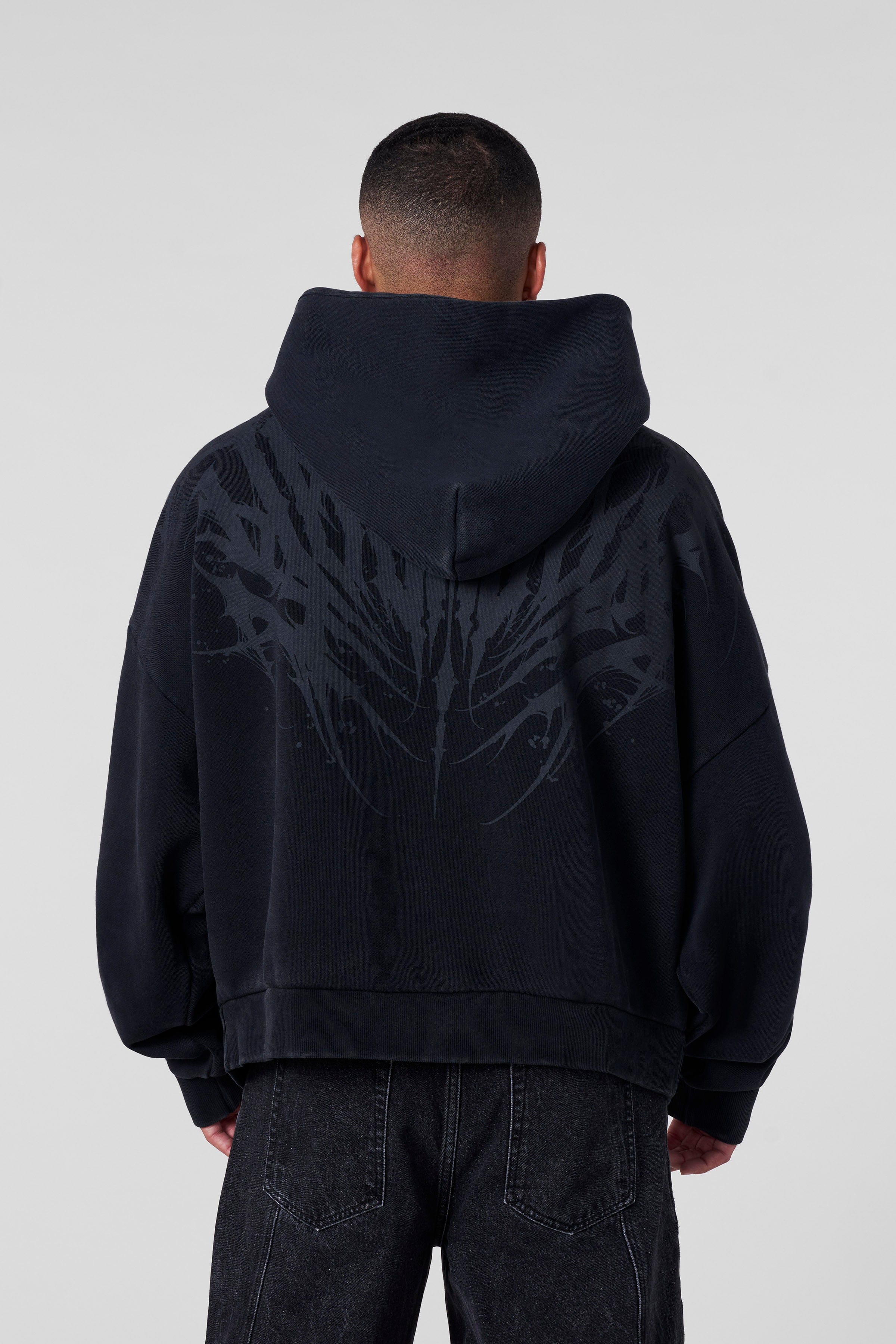 YoungLA 5028 - Supersized Chaos Hoodies Black Wash