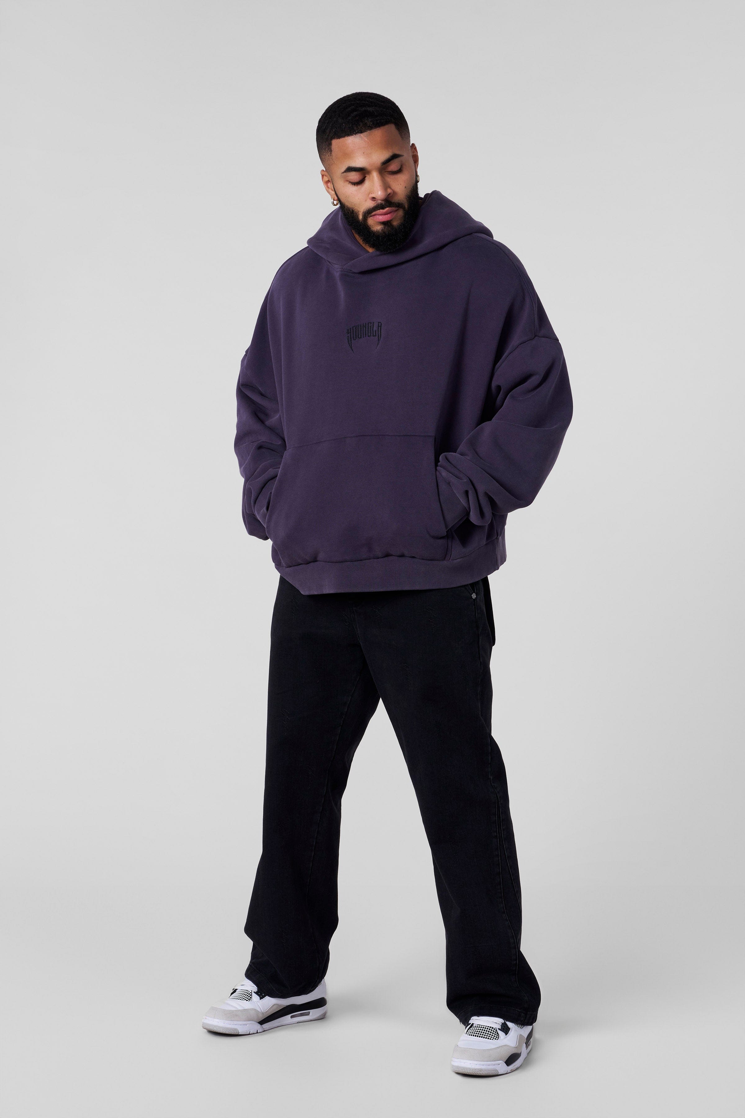 YoungLA 5028 - Supersized Chaos Hoodies Purple Wash