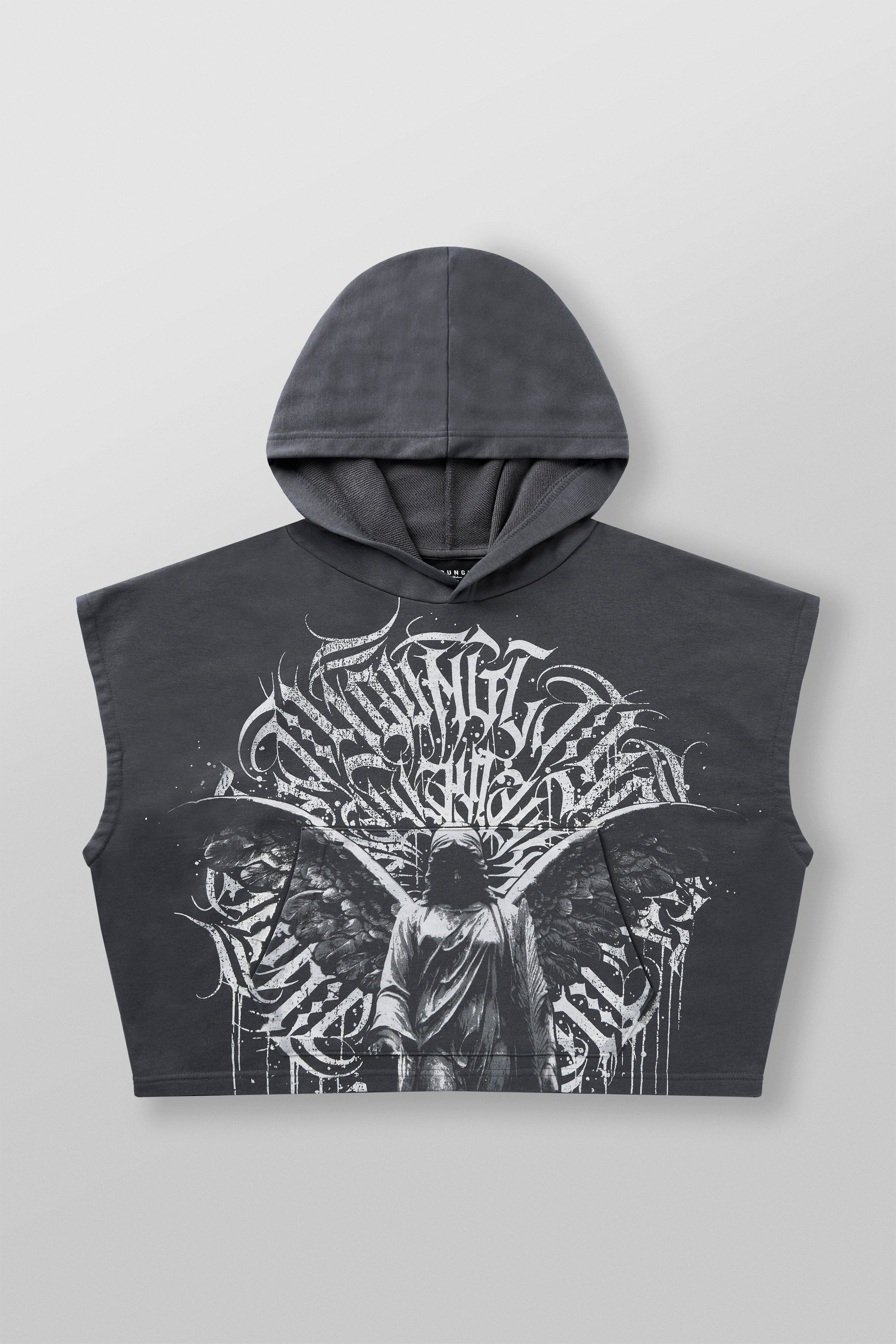YoungLA 5045 - Angel Cut-Off Hoodies Grey Wash