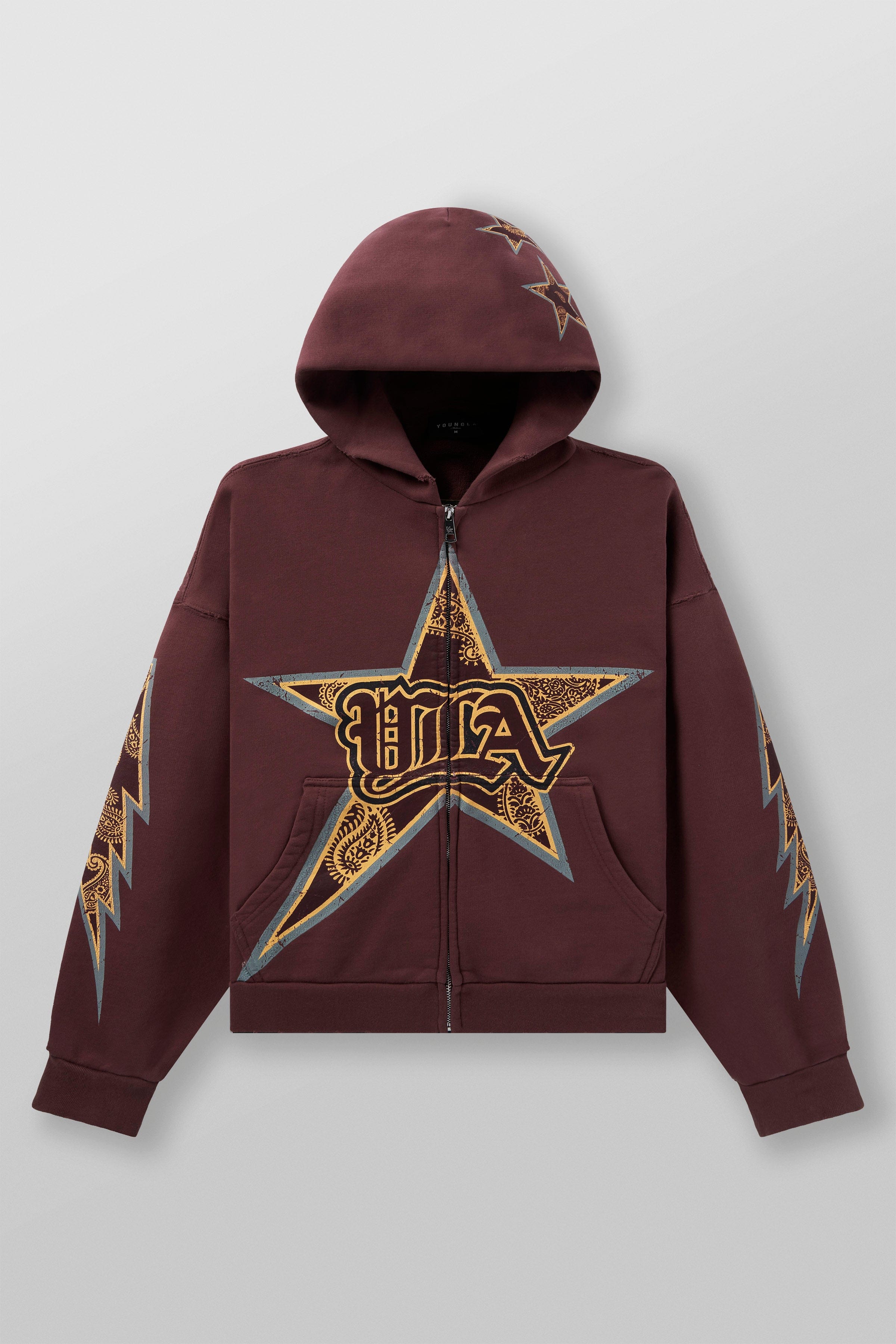 YoungLA 5058 - Superstar Hoodies Burgundy Wash