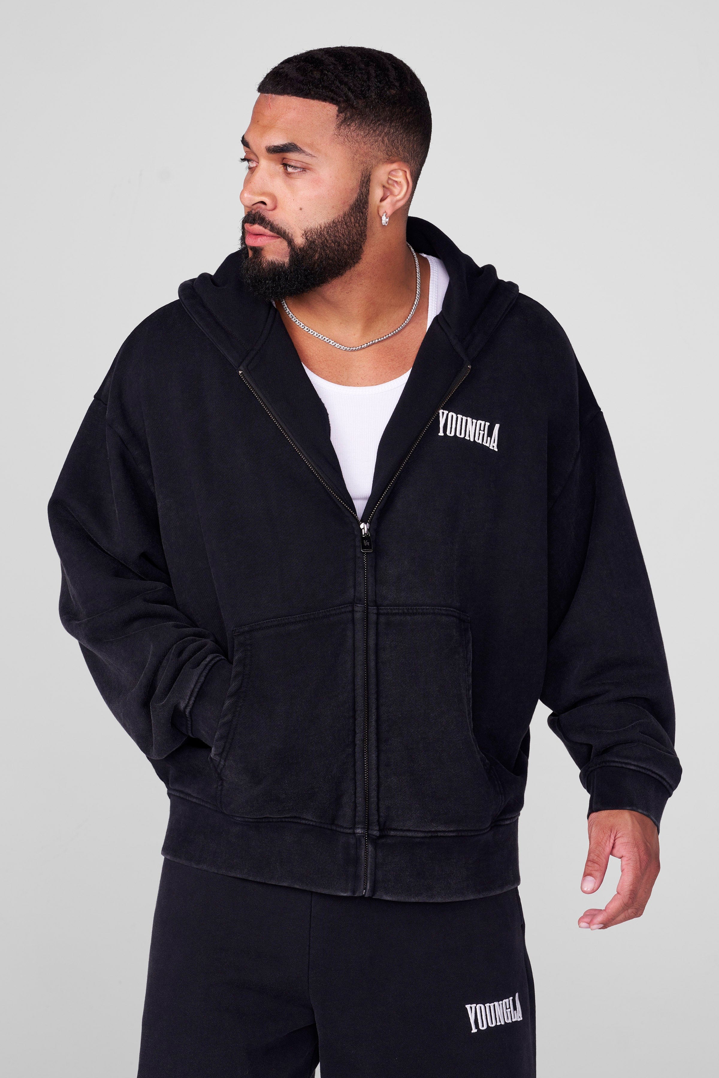 YoungLA 5062 - Heritage Zip-Up Hoodies Black Wash
