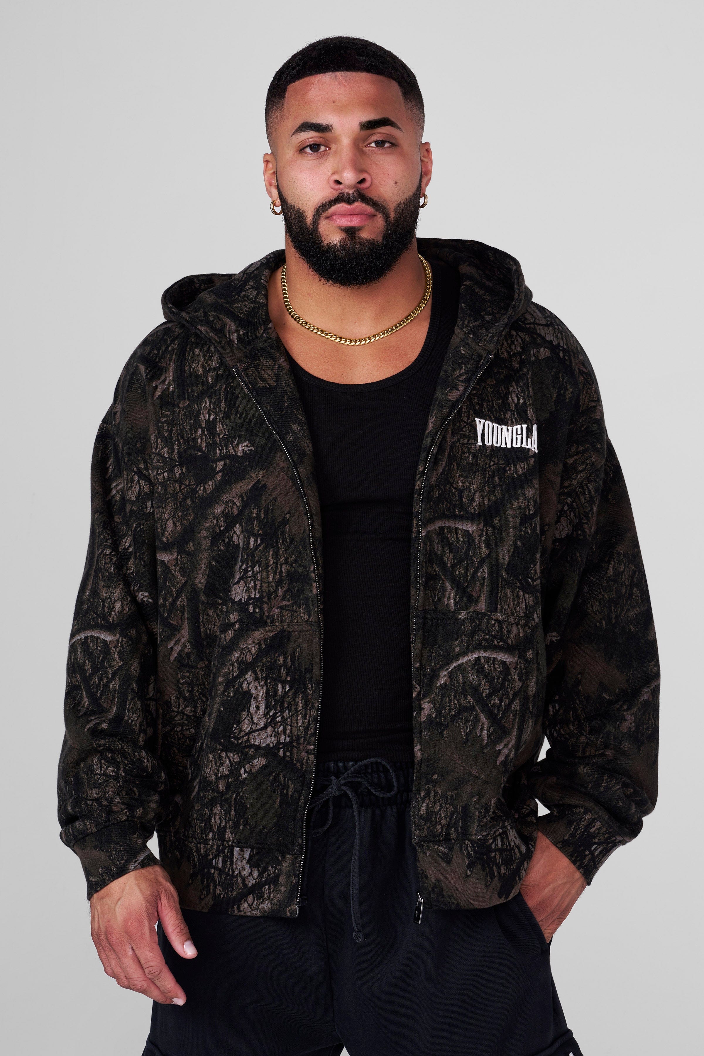 YoungLA 5062 - Heritage Zip-Up Hoodies Dark Tree Camo