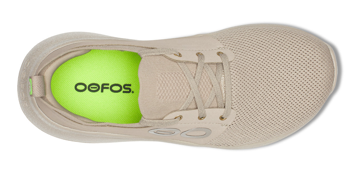 Oofos Women's Lace-Up Shoe White & Nomad