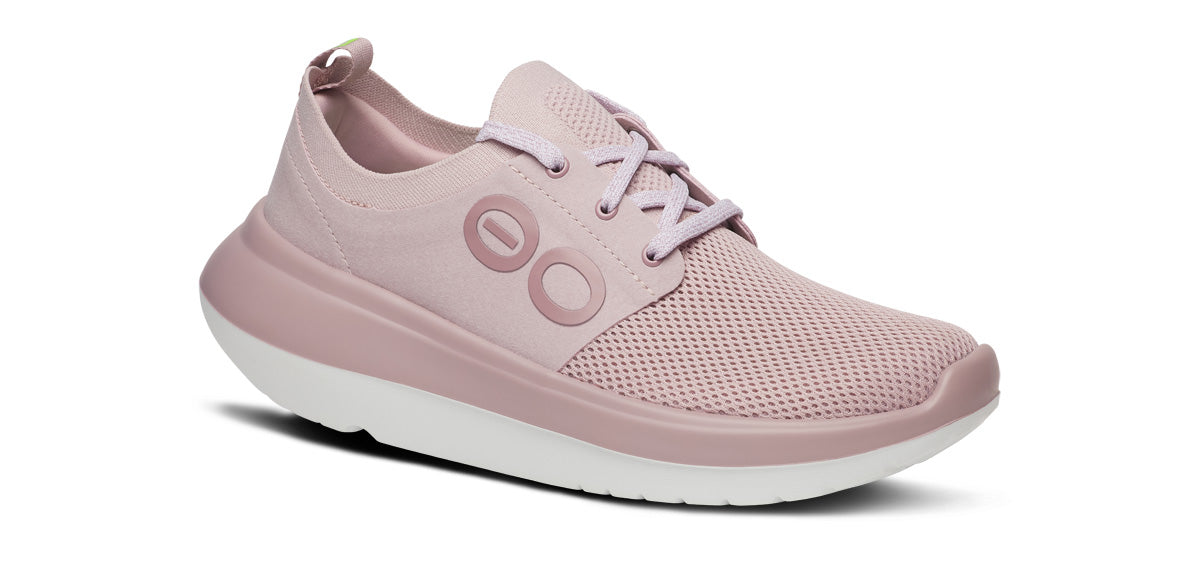 Oofos Women's Lace-Up Shoe White & Stardust