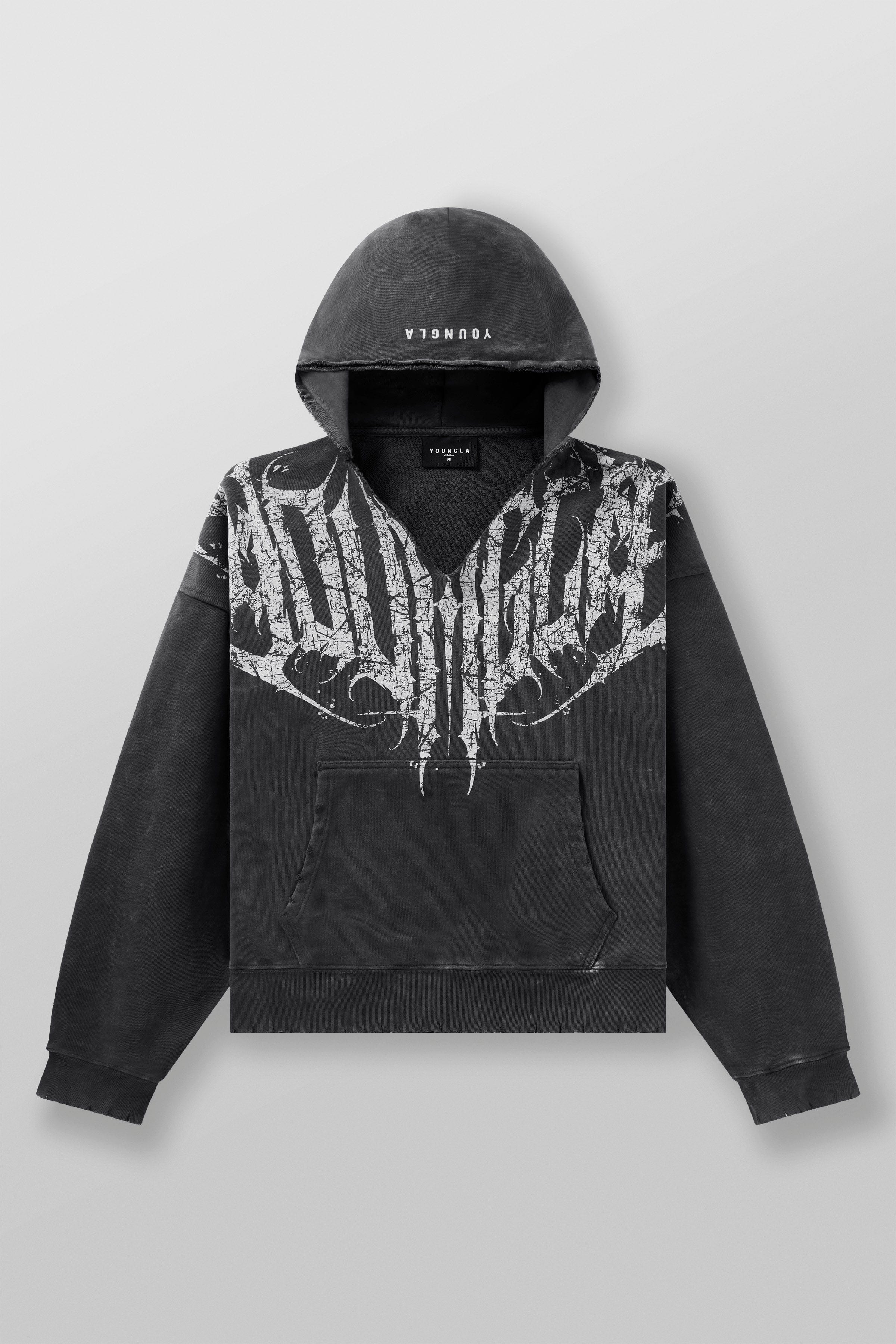 YoungLA 5082 - Anarchy Hoodies Charcoal Wash