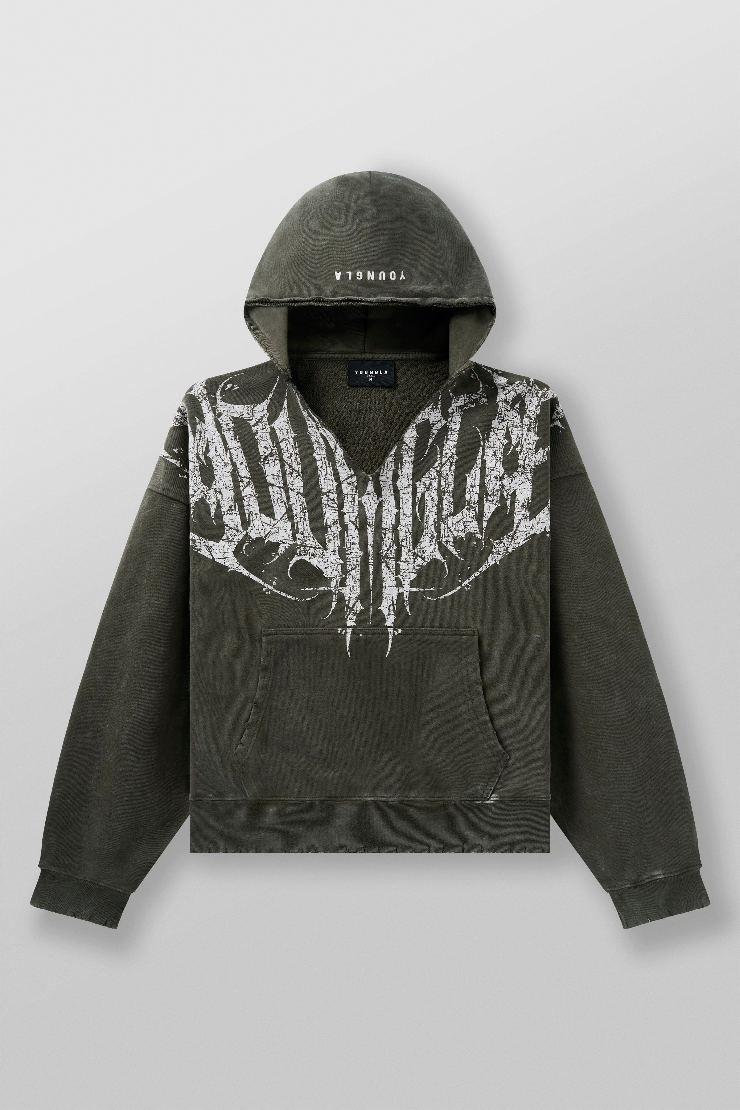 YoungLA 5082 - Anarchy Hoodies Hunter Green Wash