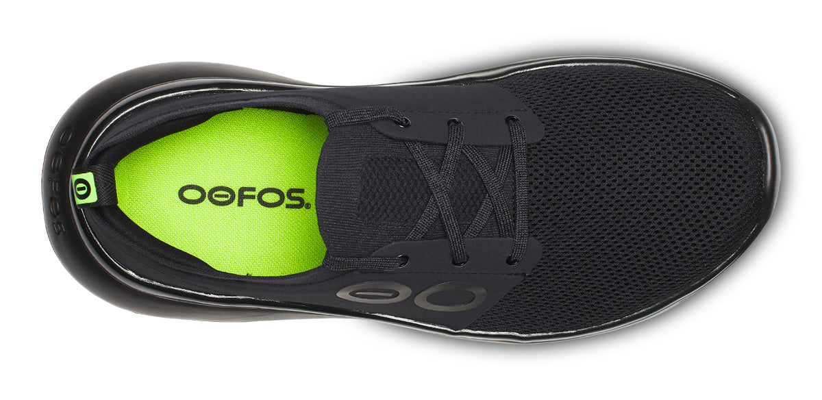 Oofos Men's Lace-Up Shoe Black