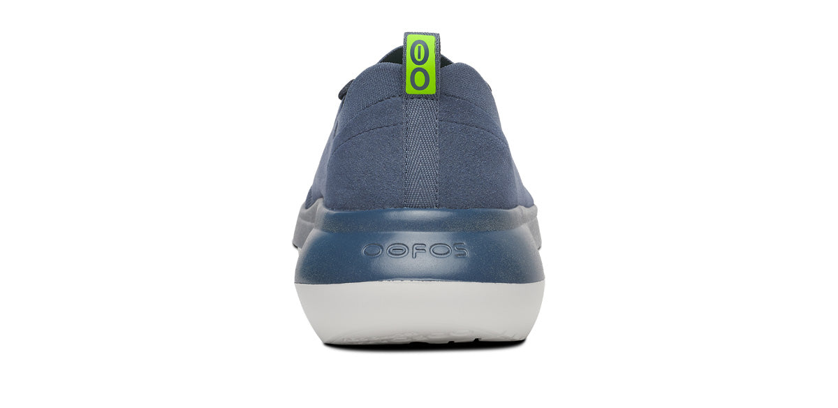 Oofos Men's Lace-Up Shoe White & Moroccan Blue