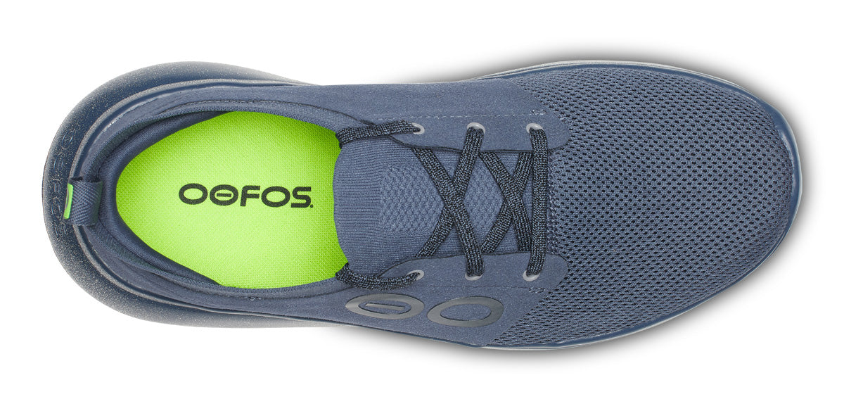 Oofos Men's Lace-Up Shoe White & Moroccan Blue
