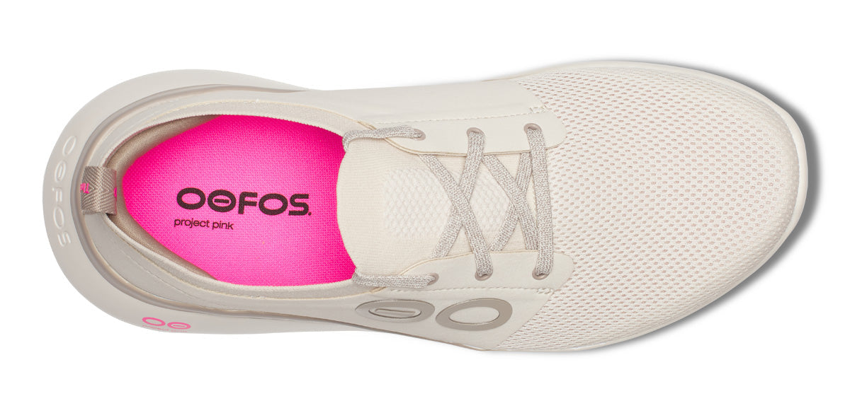 Oofos Men's Lace-Up Shoe White & Chalk