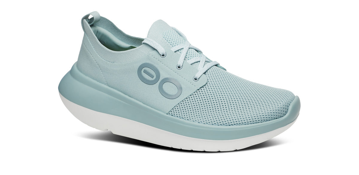 Oofos Men's Lace-Up Shoe White & Mist