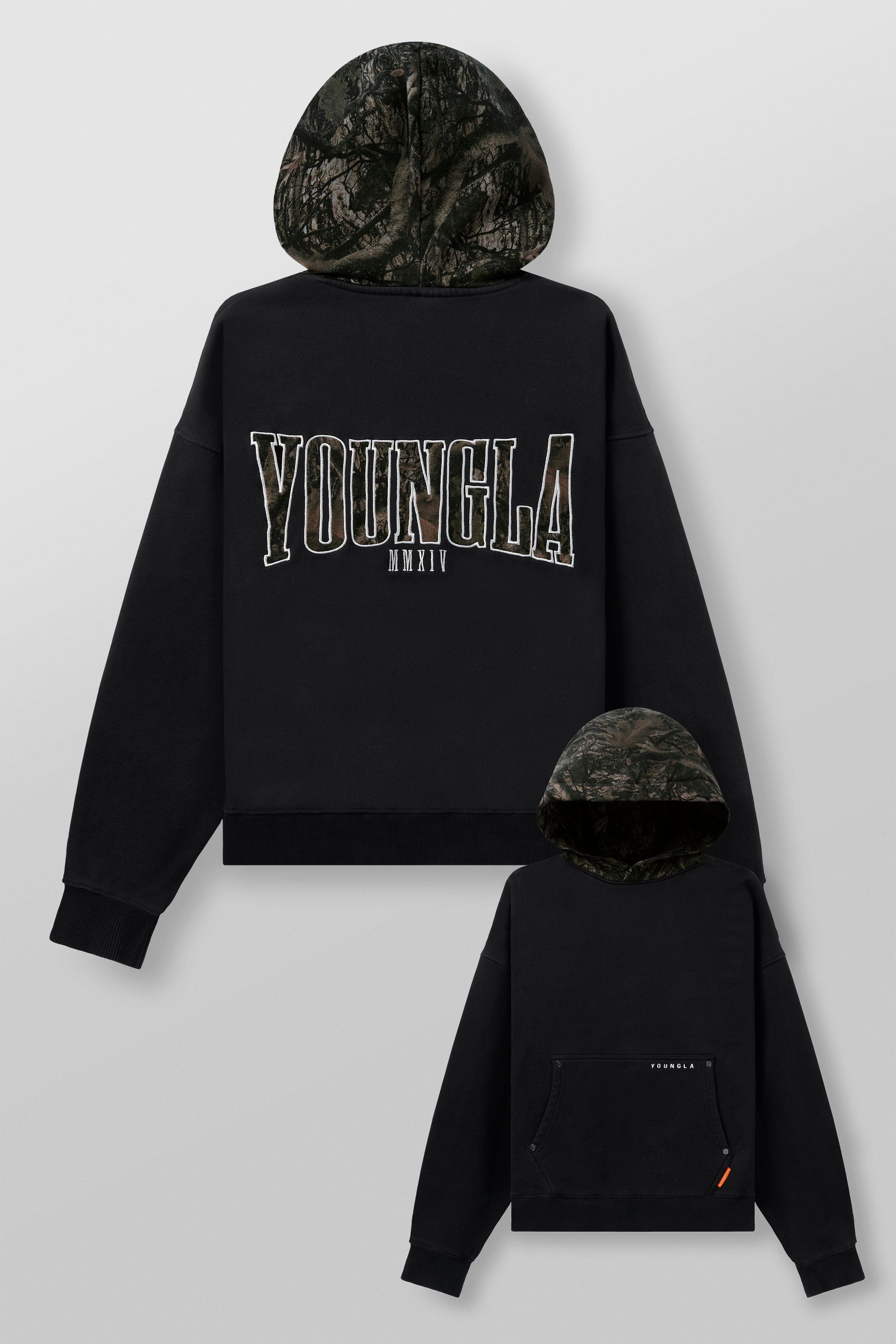 YoungLA 5098 - Tree Camo Hoodies Black Wash