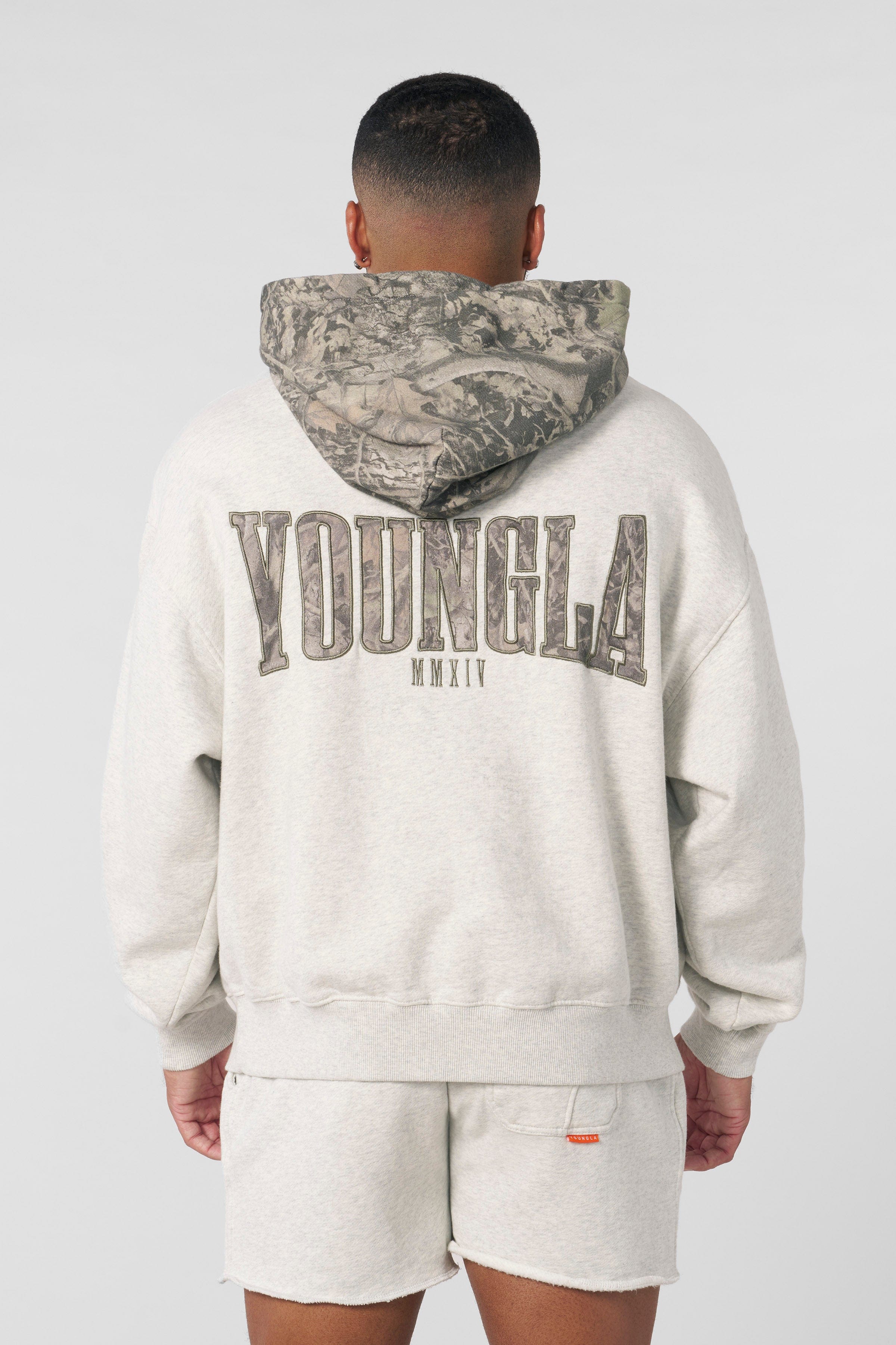 YoungLA 5098 - Tree Camo Hoodies Oatmeal