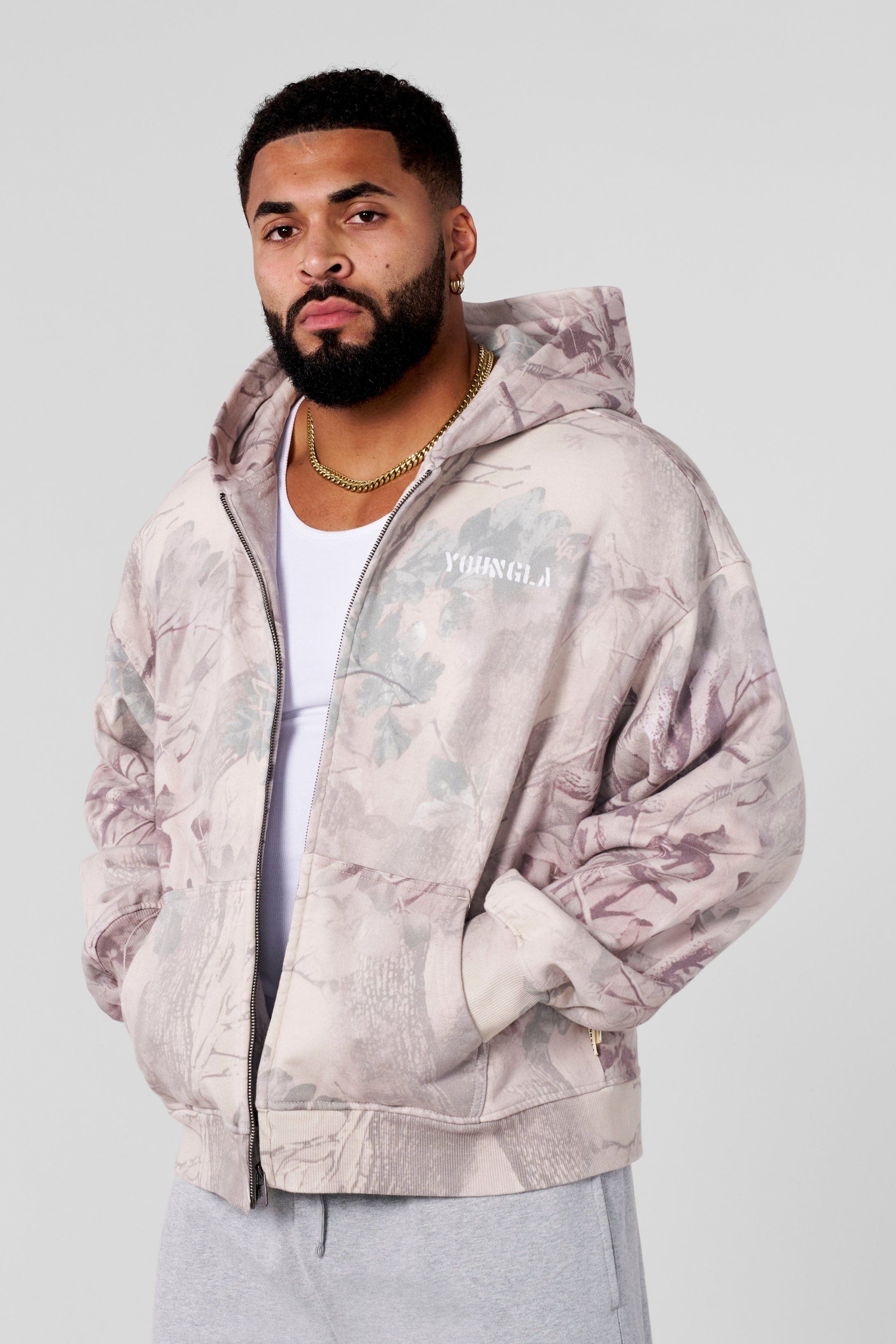 YoungLA 5116 - Tree Camo Collection - Zip Ups Desert Tan Tree Camo