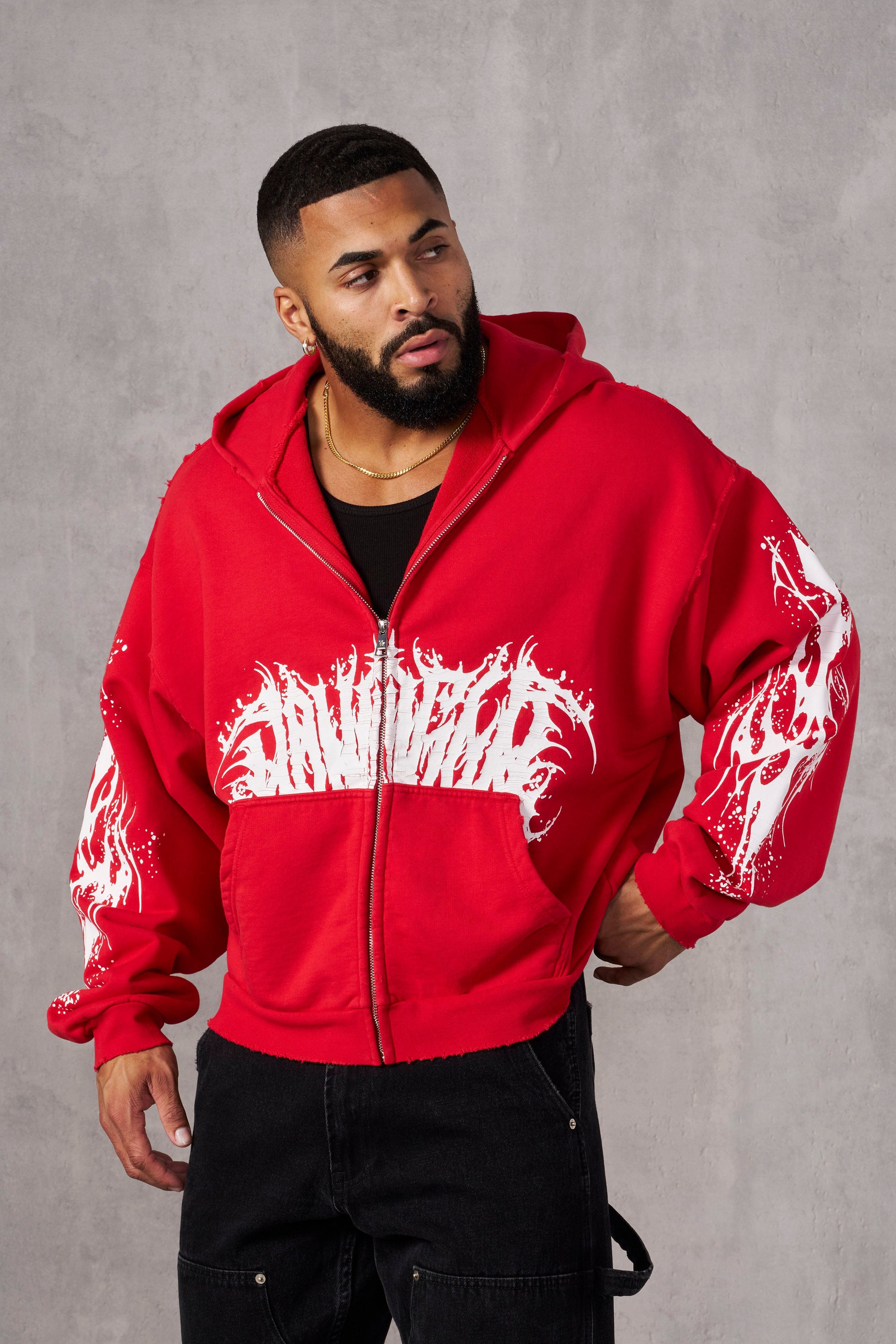 YoungLA 5128 - Venom Hoodies Red Wash