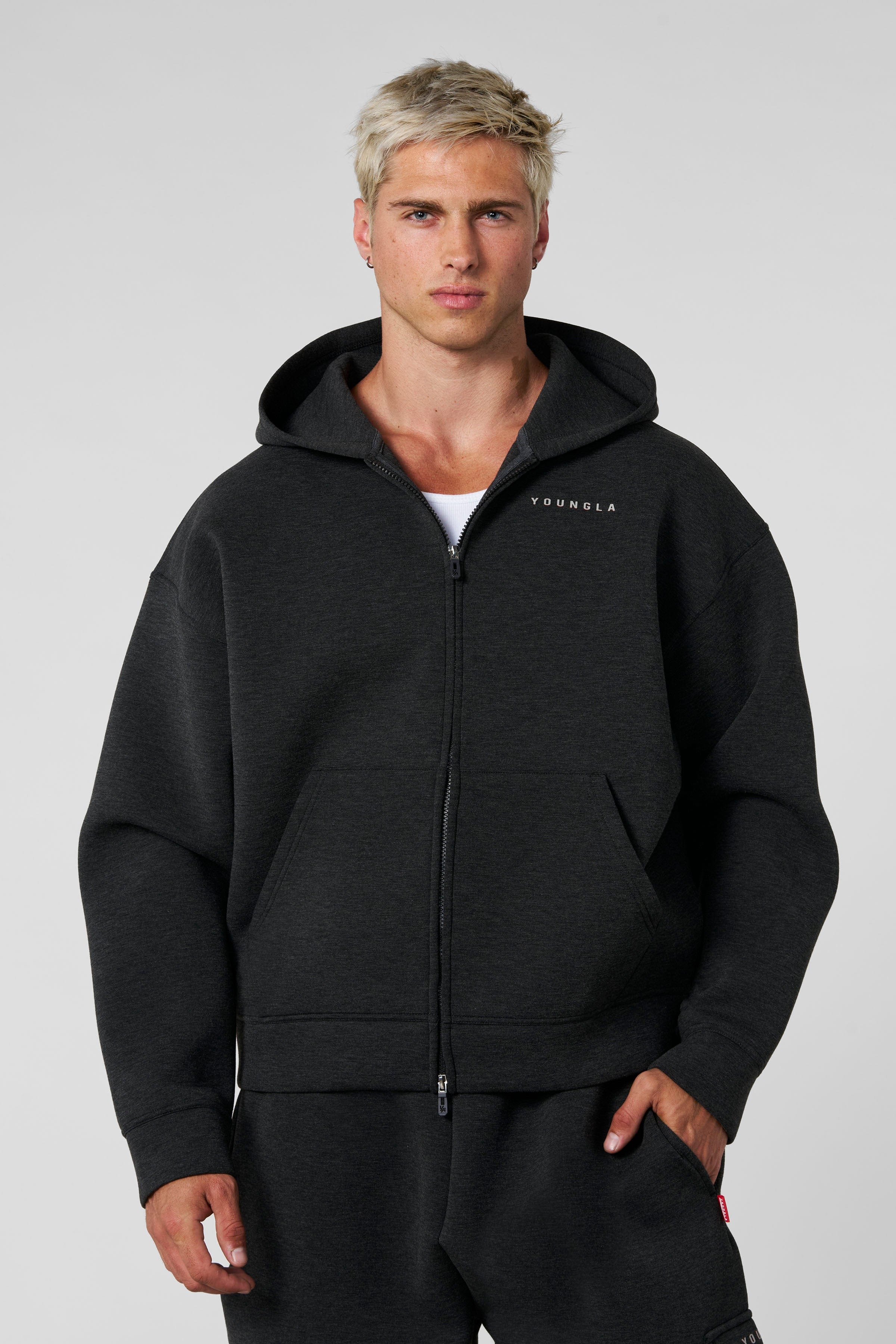 YoungLA 5156 - Scuba Zip-ups Black Heather