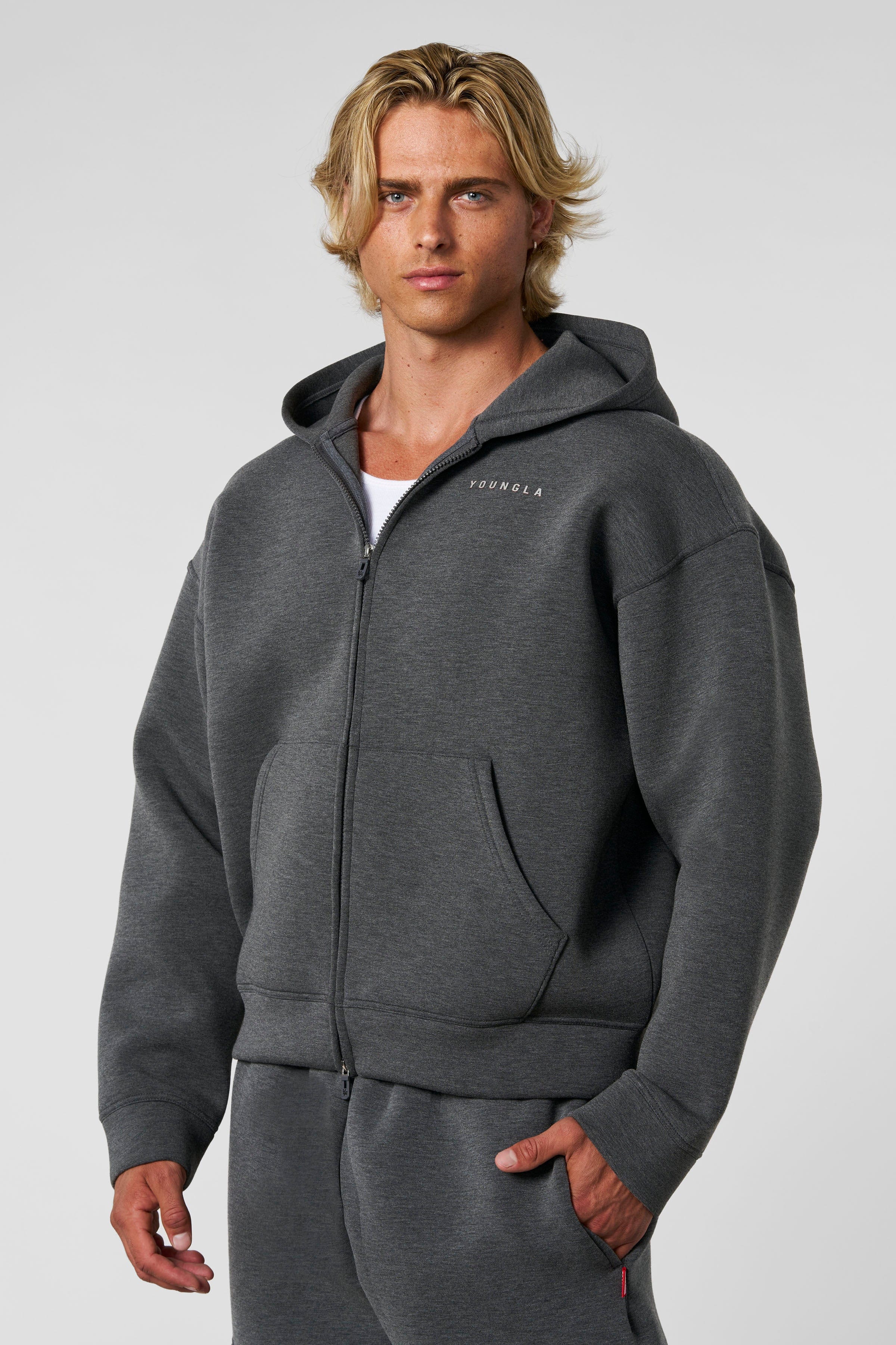 YoungLA 5156 - Scuba Zip-ups Charcoal Heather