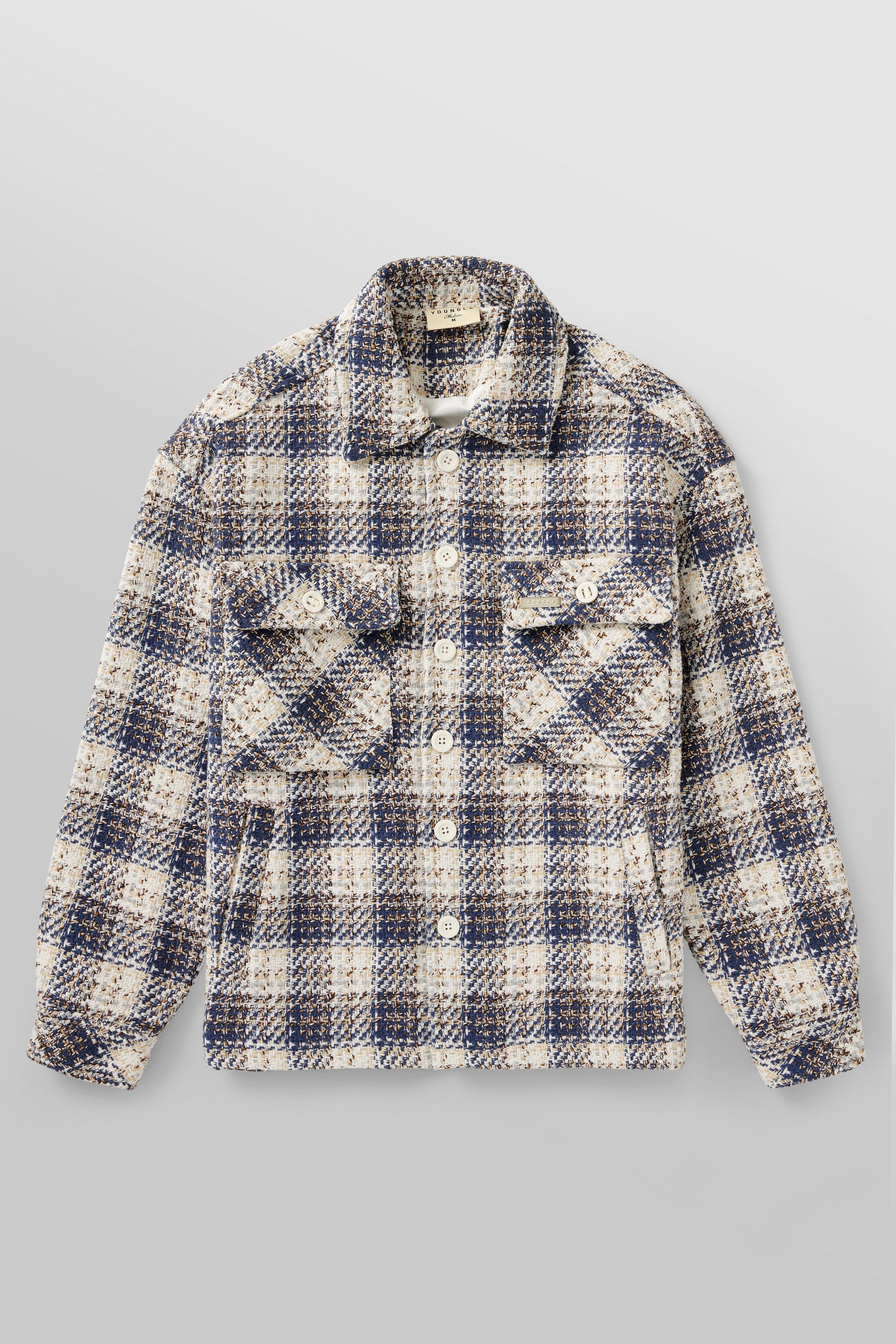 YoungLA 519 - Woven Flannel Jackets Off-White/Blue