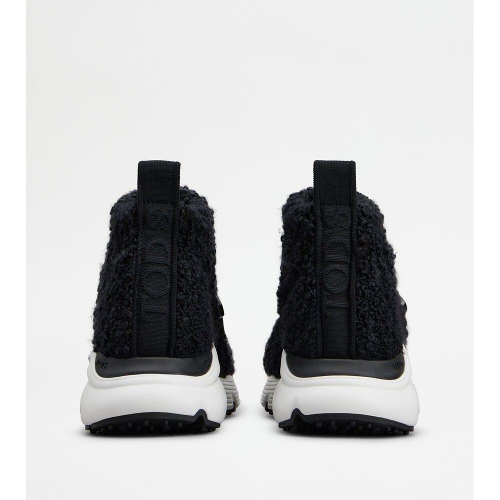 Tods Kate Slip-On Sneakers In Boucl Knit Black Womens