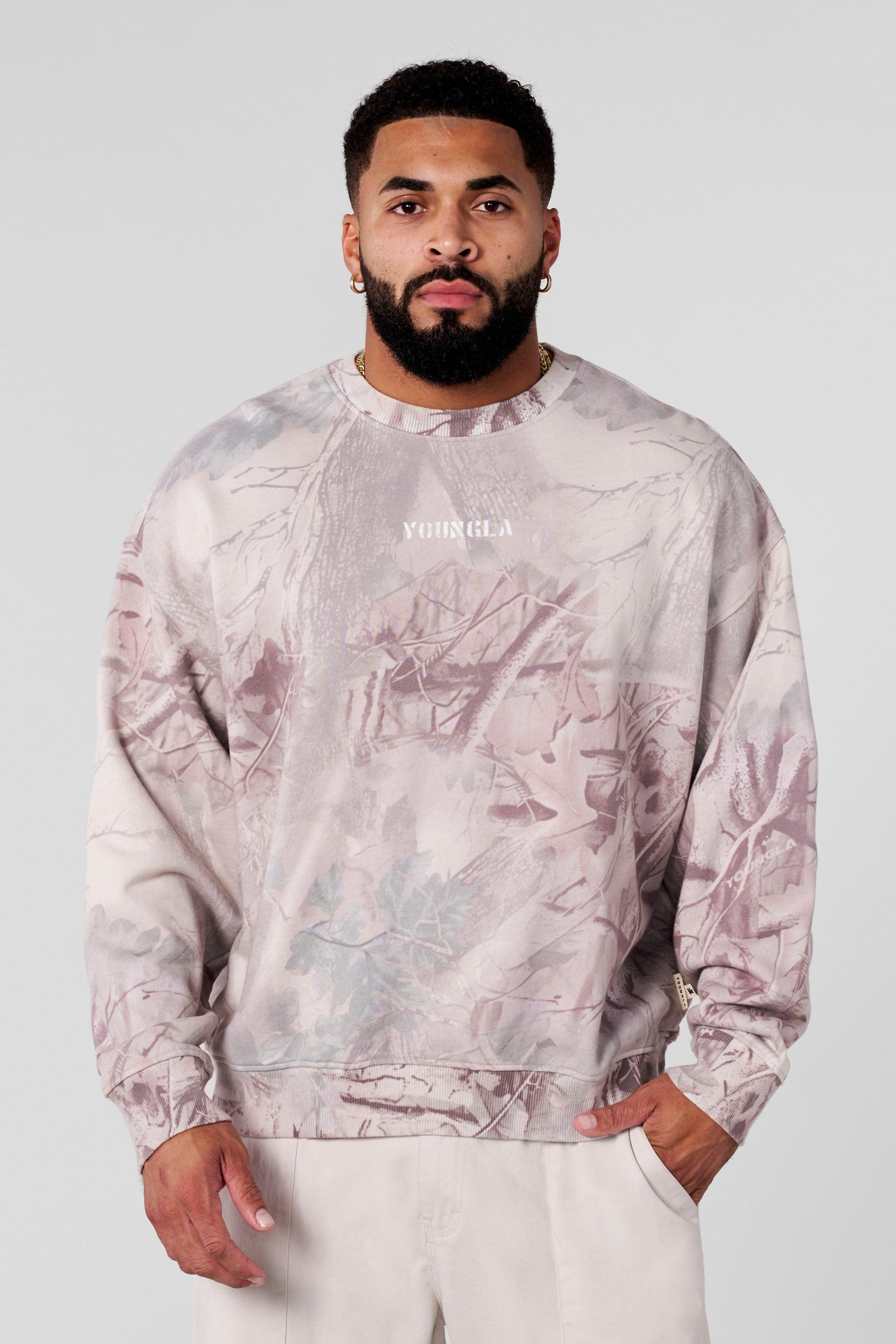 YoungLA 5206 - Tree Camo Collection - Crewnecks Desert Tan Tree Camo